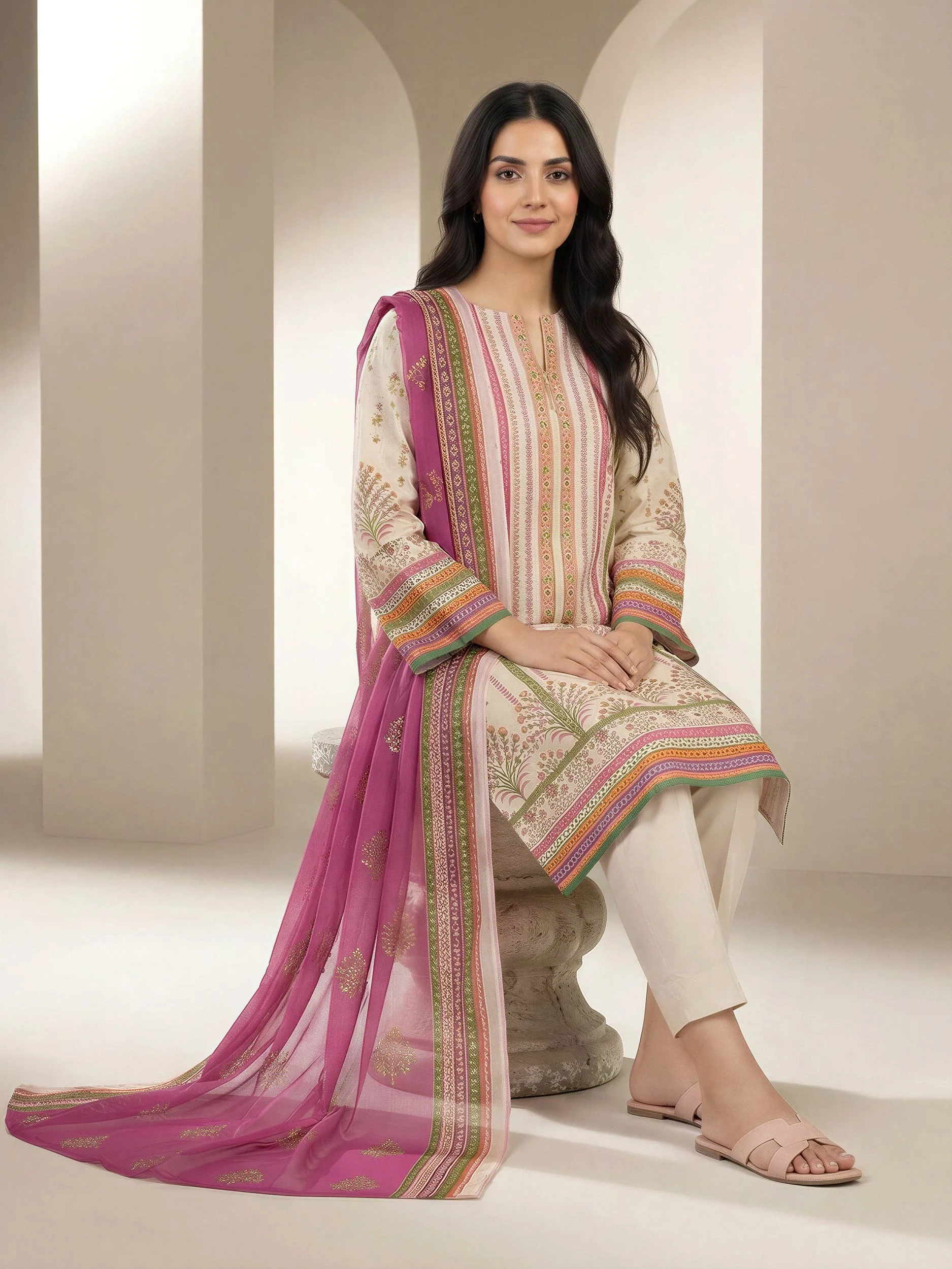 3 Piece Lawn Suit (Unstitched) - Image 2