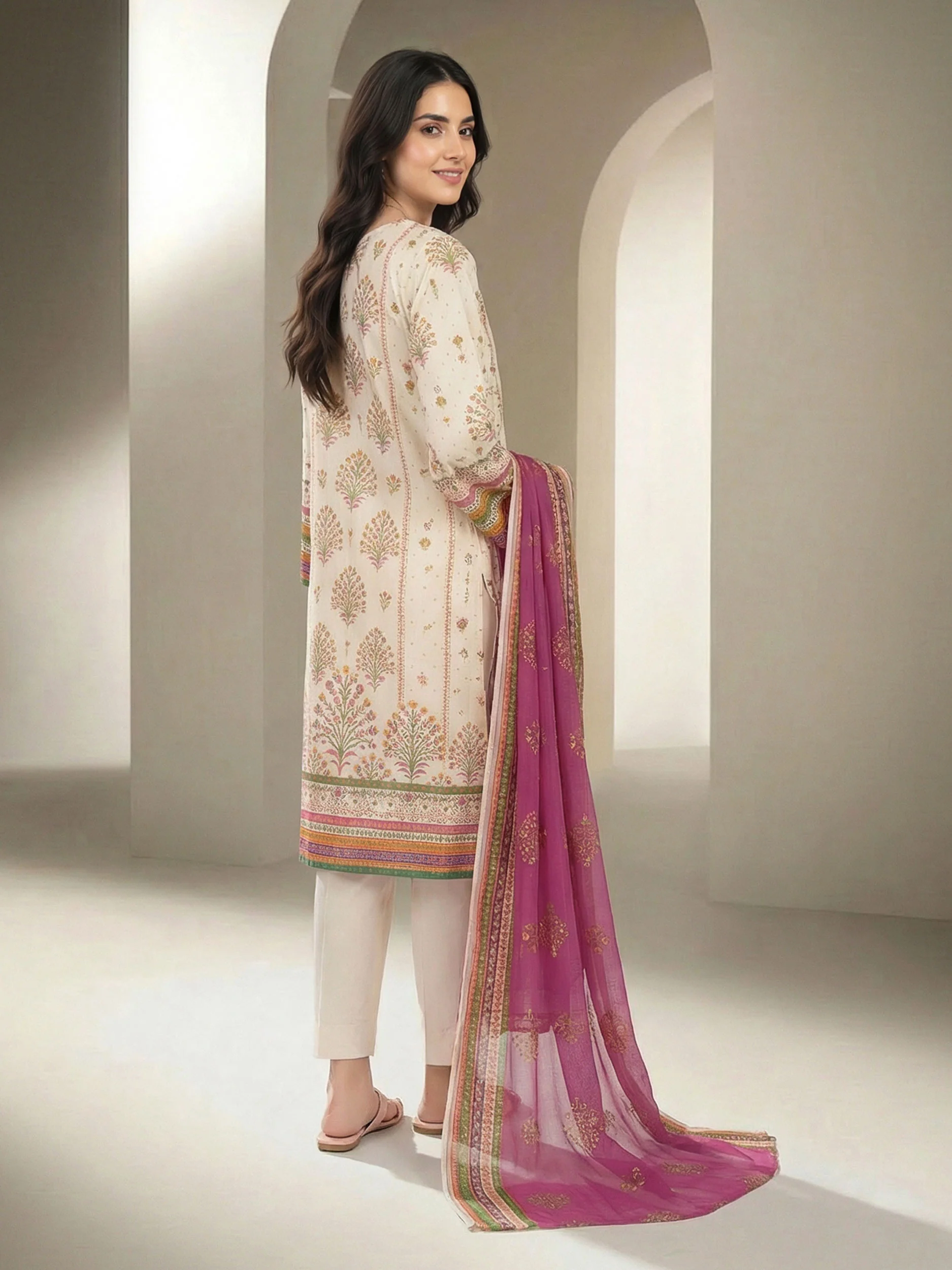 3 Piece Lawn Suit (Unstitched) - Image 3