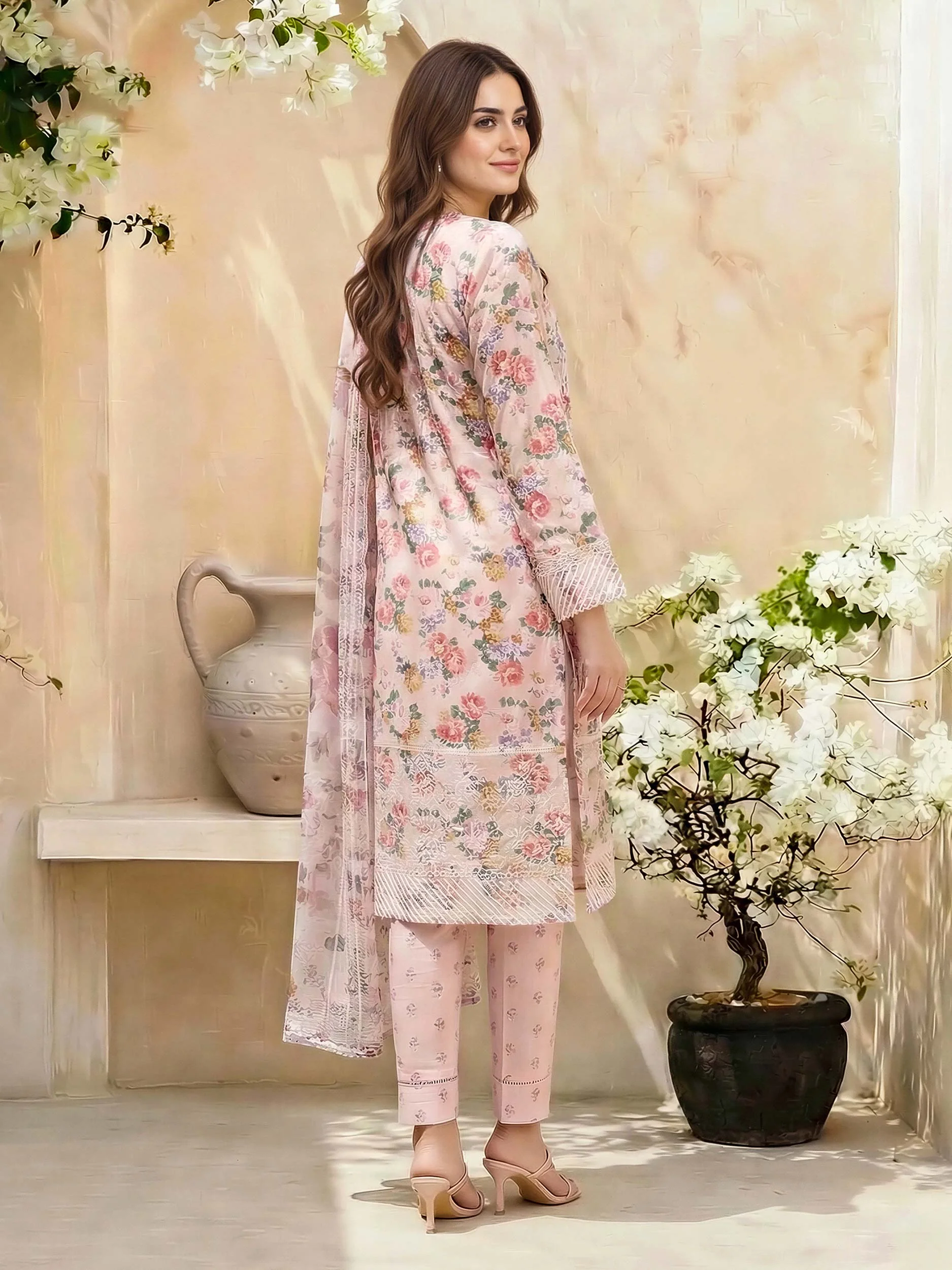3 Piece Lawn Suit- Printed (Unstitched) - Image 3