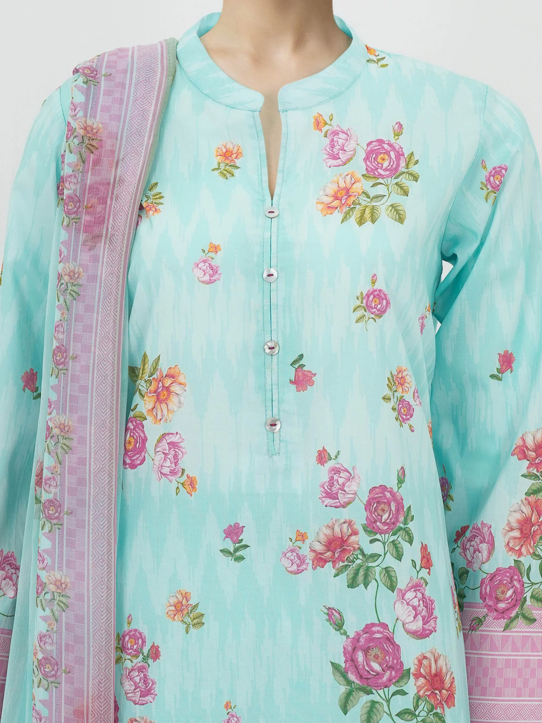 3 Piece Lawn Slub Suit- Printed (Unstitched) - Image 4