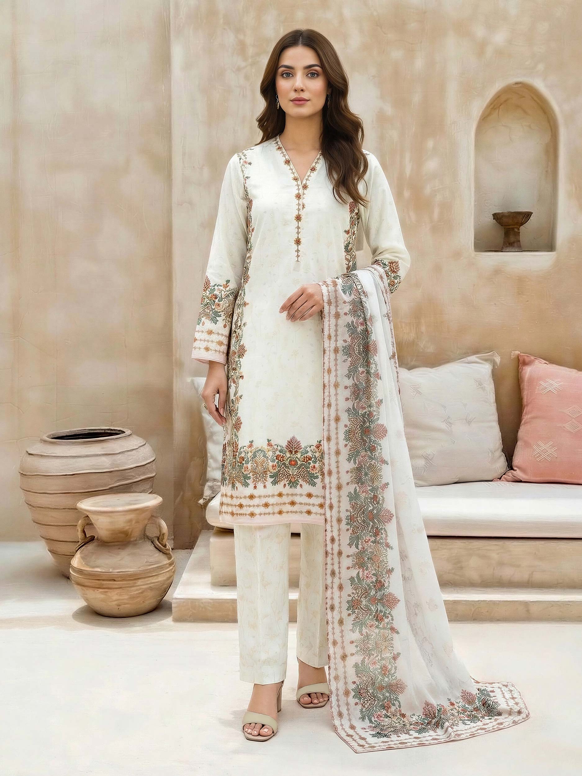 3 Piece Lawn Suit (Unstitched) - Image 2