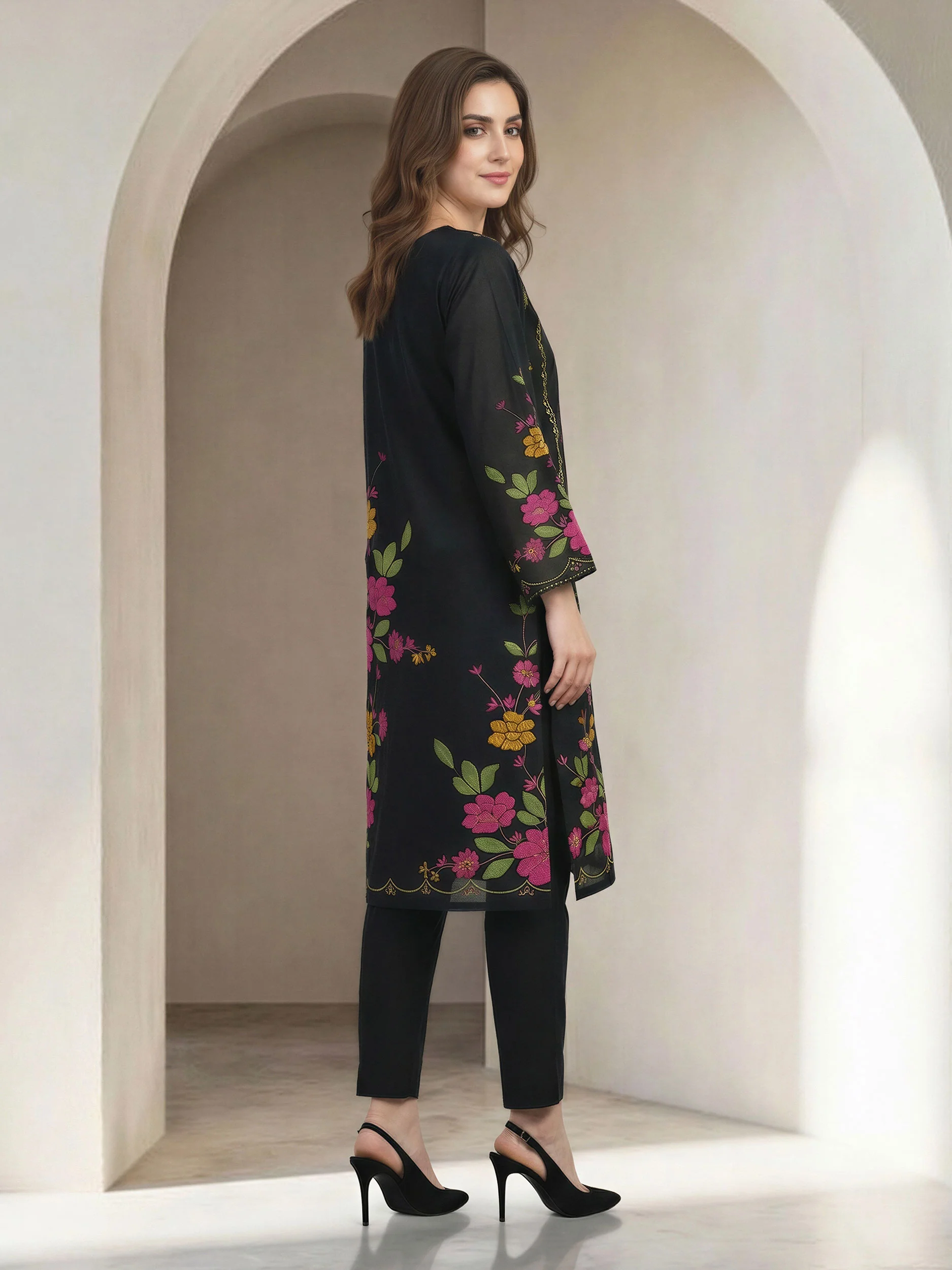 2 Piece Lawn Suit- Printed (Unstitched) - Image 2