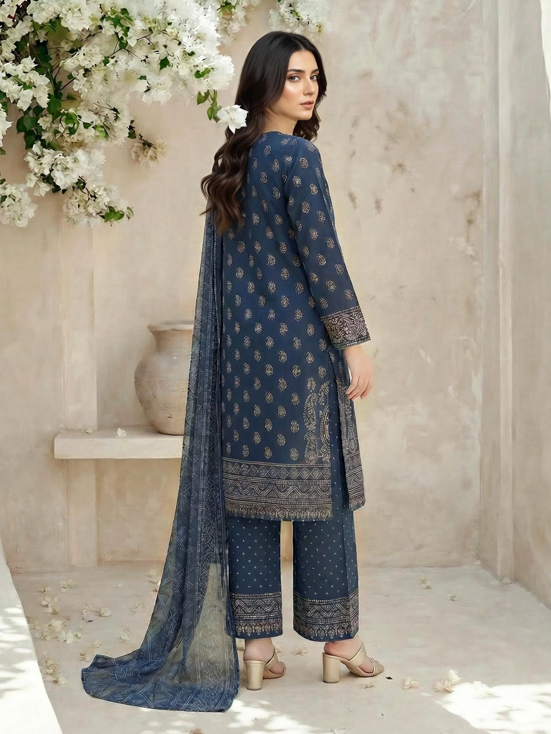 3 Piece Lawn Suit- Paste Printed (Unstitched) - Image 3