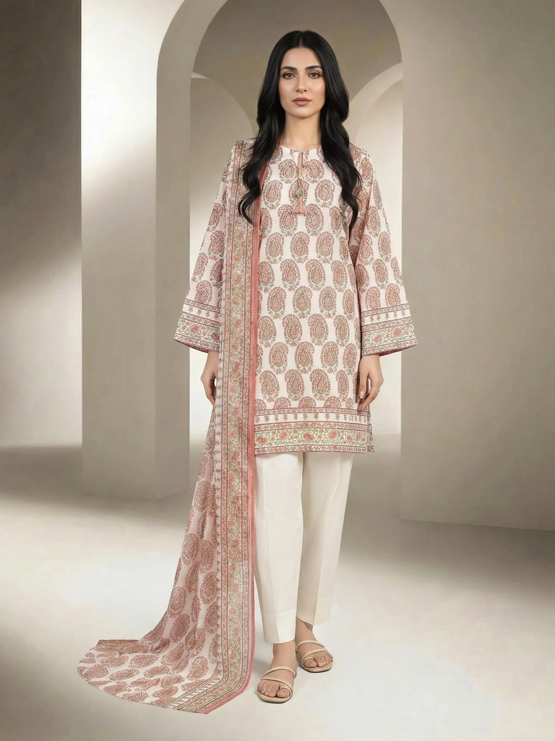 3 Piece Lawn Suit (Unstitched) - Image 2