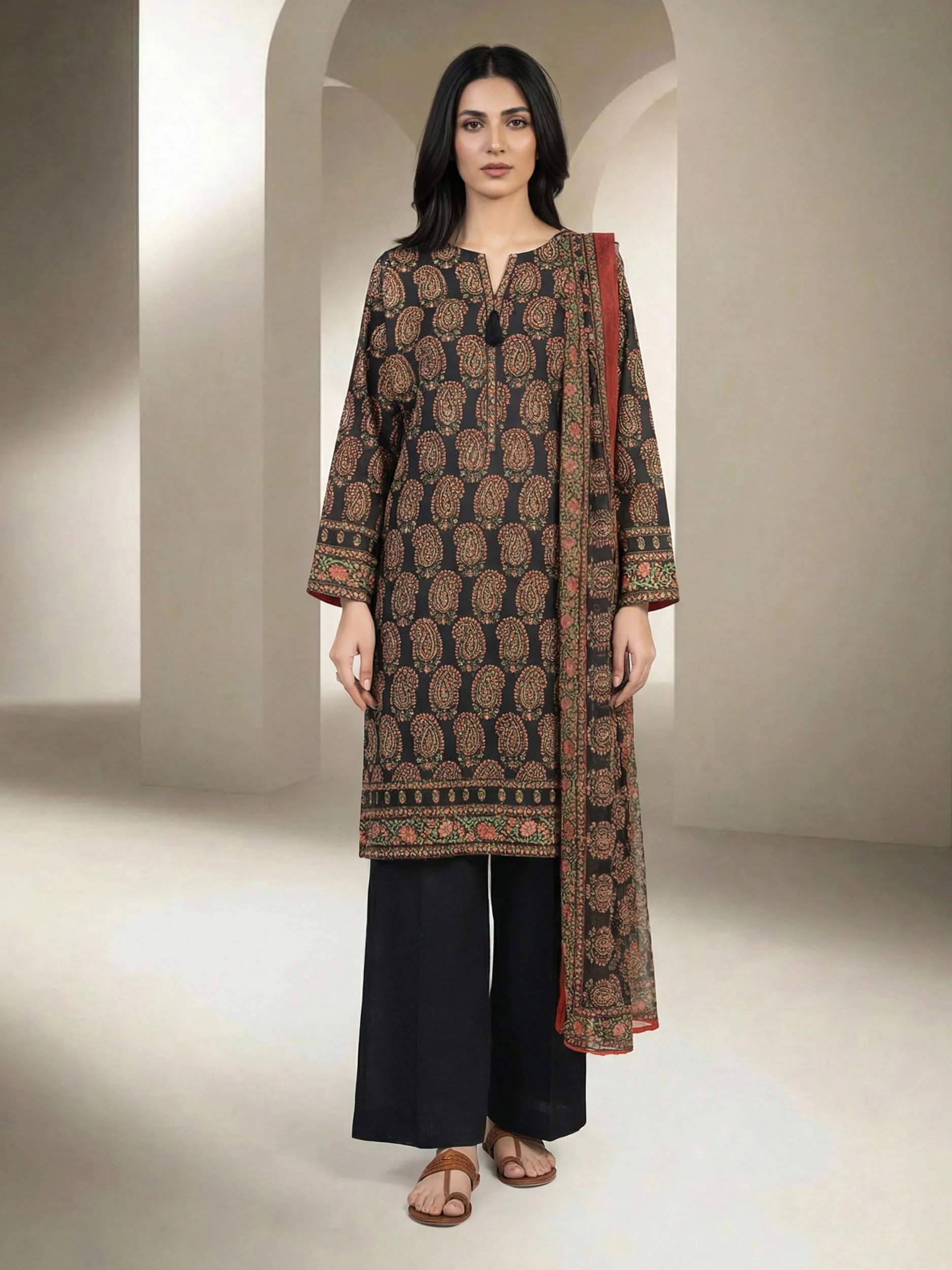 3 Piece Lawn Suit (Unstitched) - Image 2