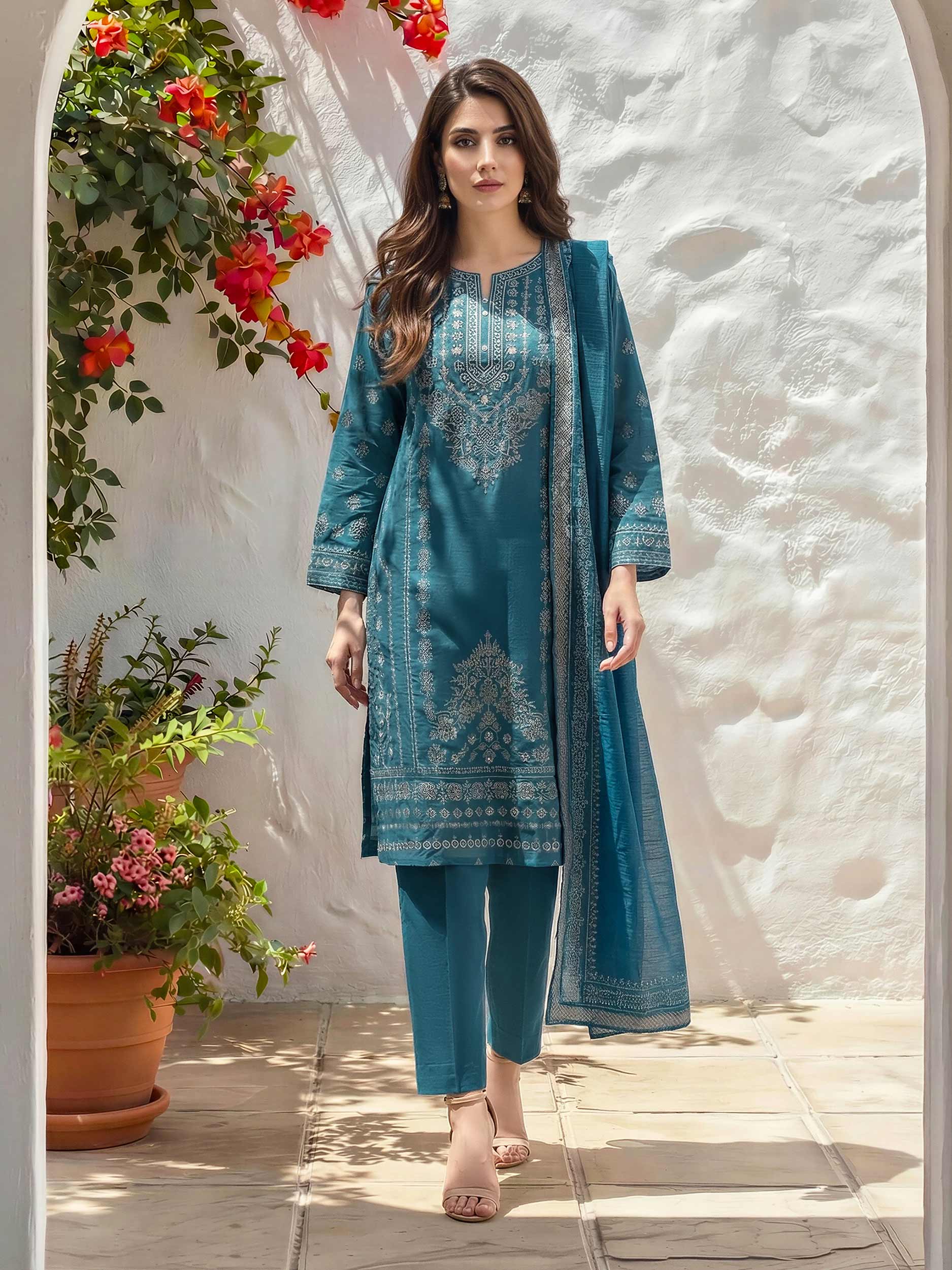 3 Piece Lawn Suit (Unstitched) - Image 2