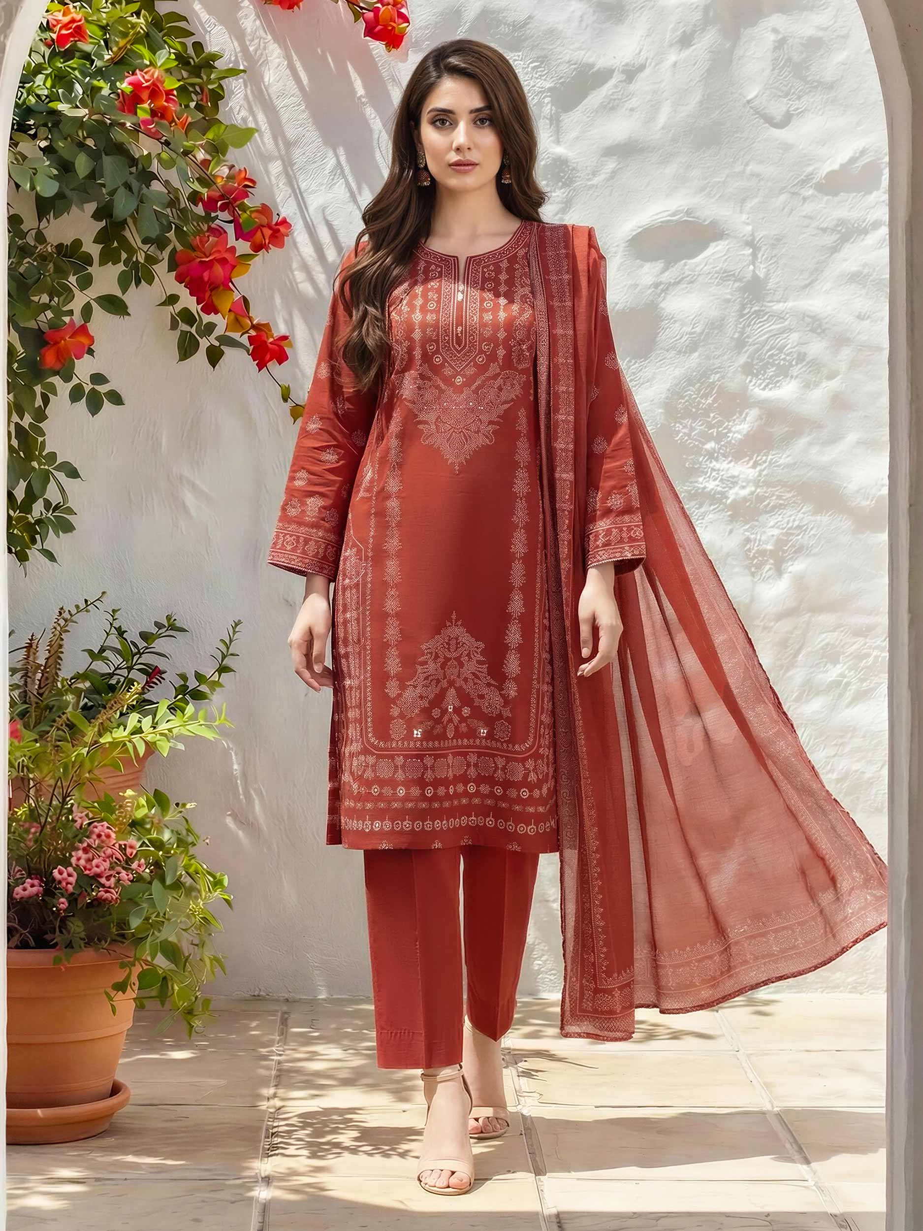 3 Piece Lawn Suit (Unstitched) - Image 2