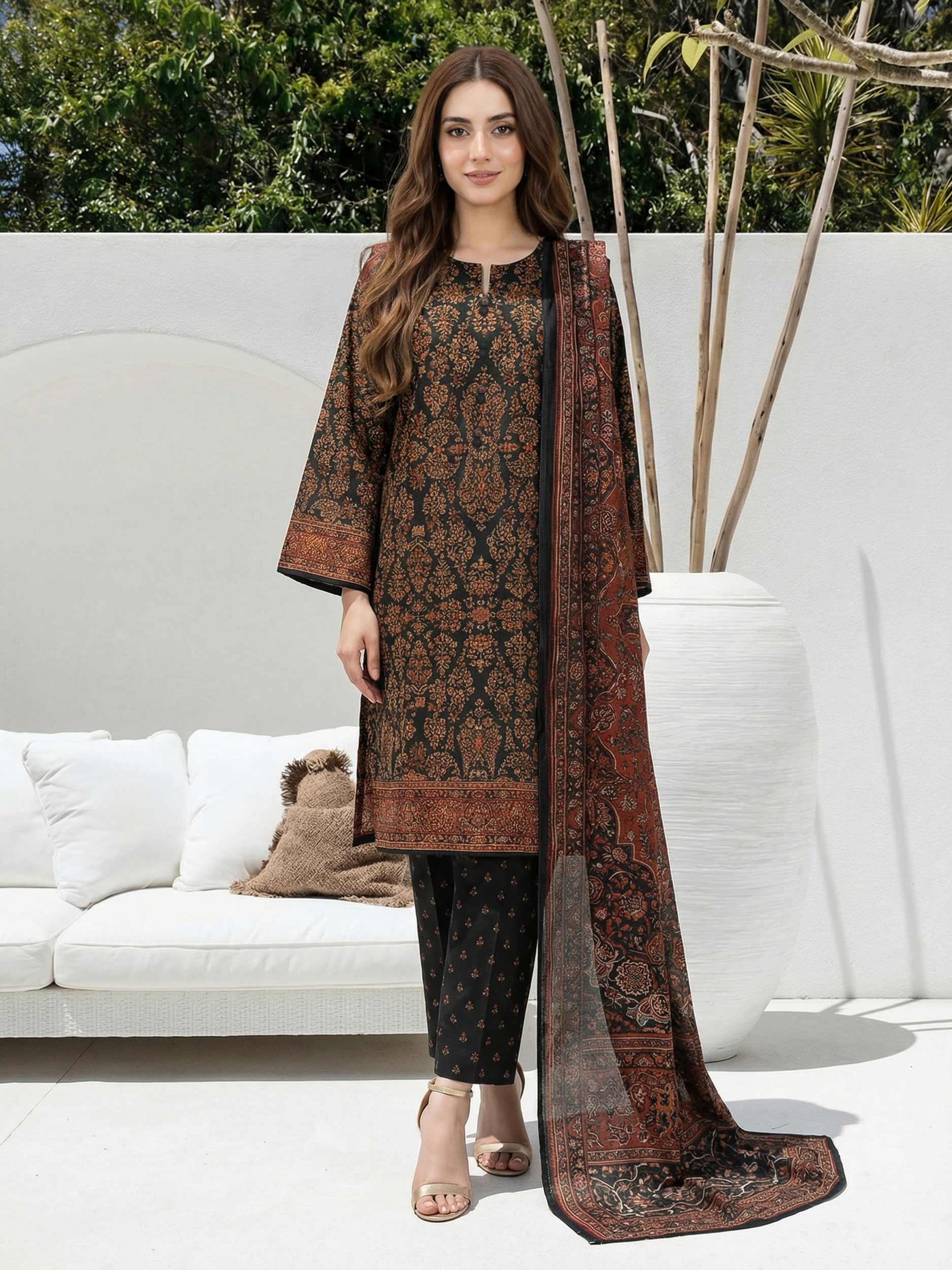 3 Piece Lawn Suit (Unstitched) - Image 2