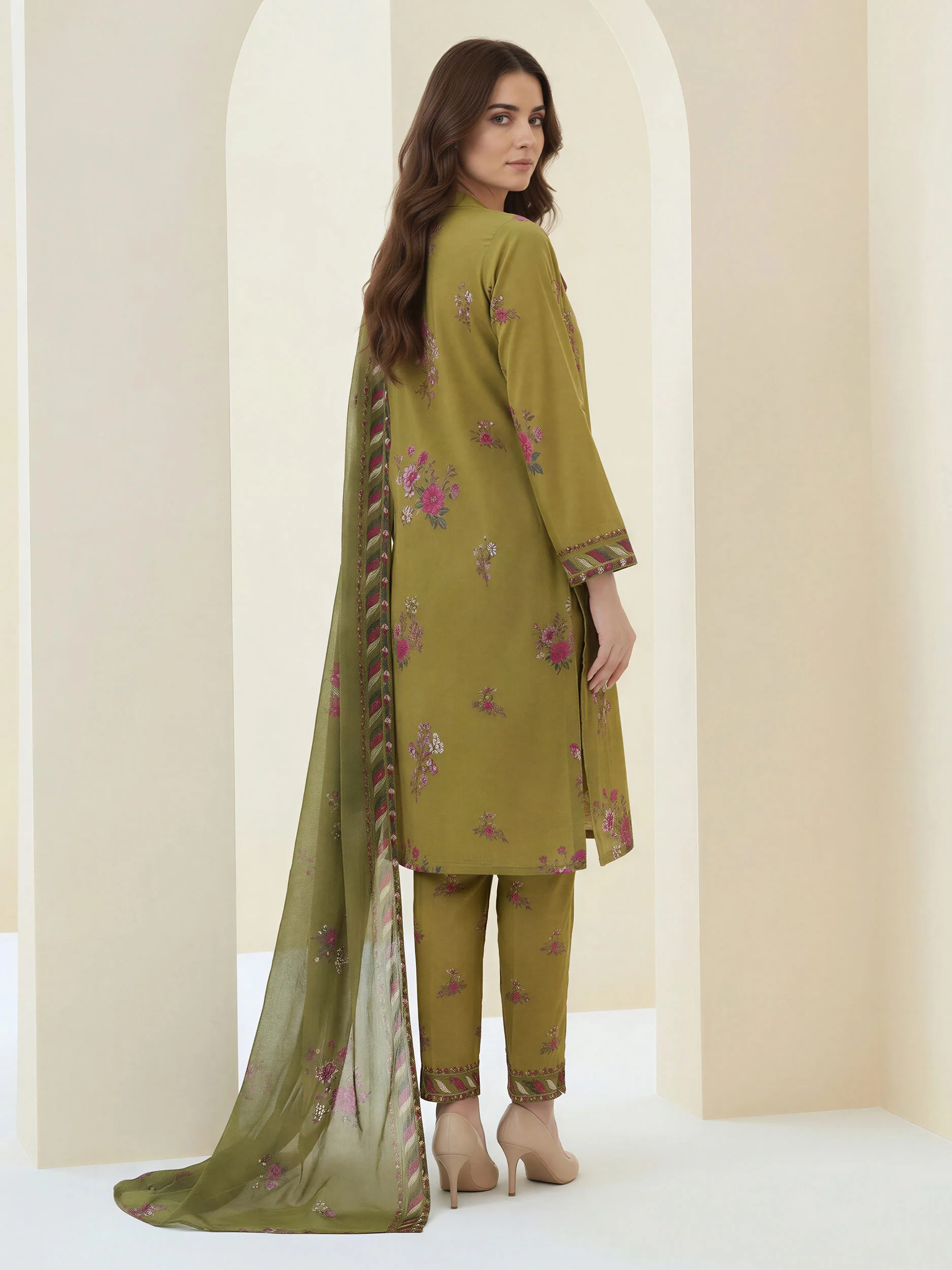 3 Piece Lawn Suit- Printed (Unstitched) - Image 3