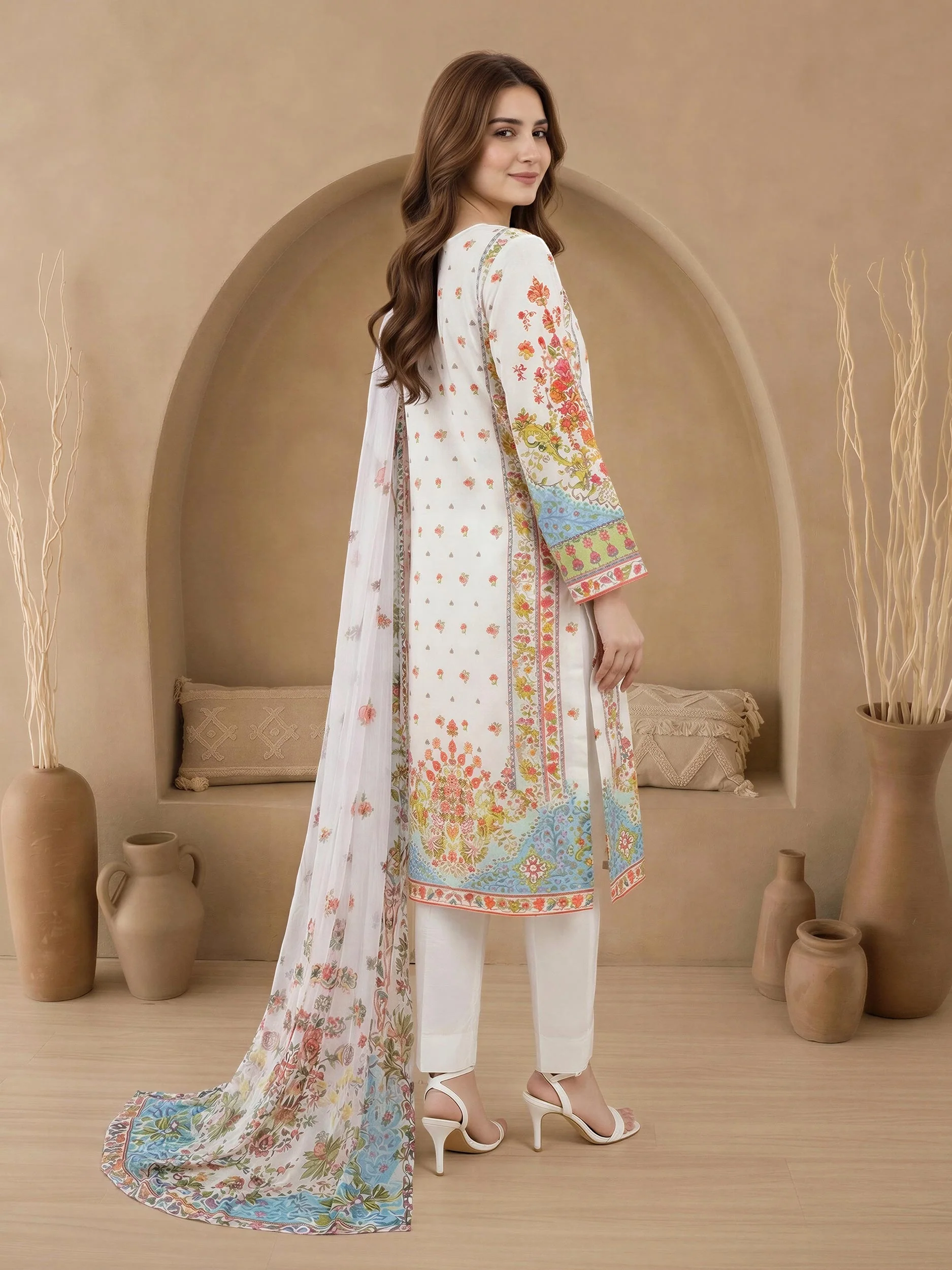 3 Piece Lawn Suit-Embroidered (Unstitched) - Image 2