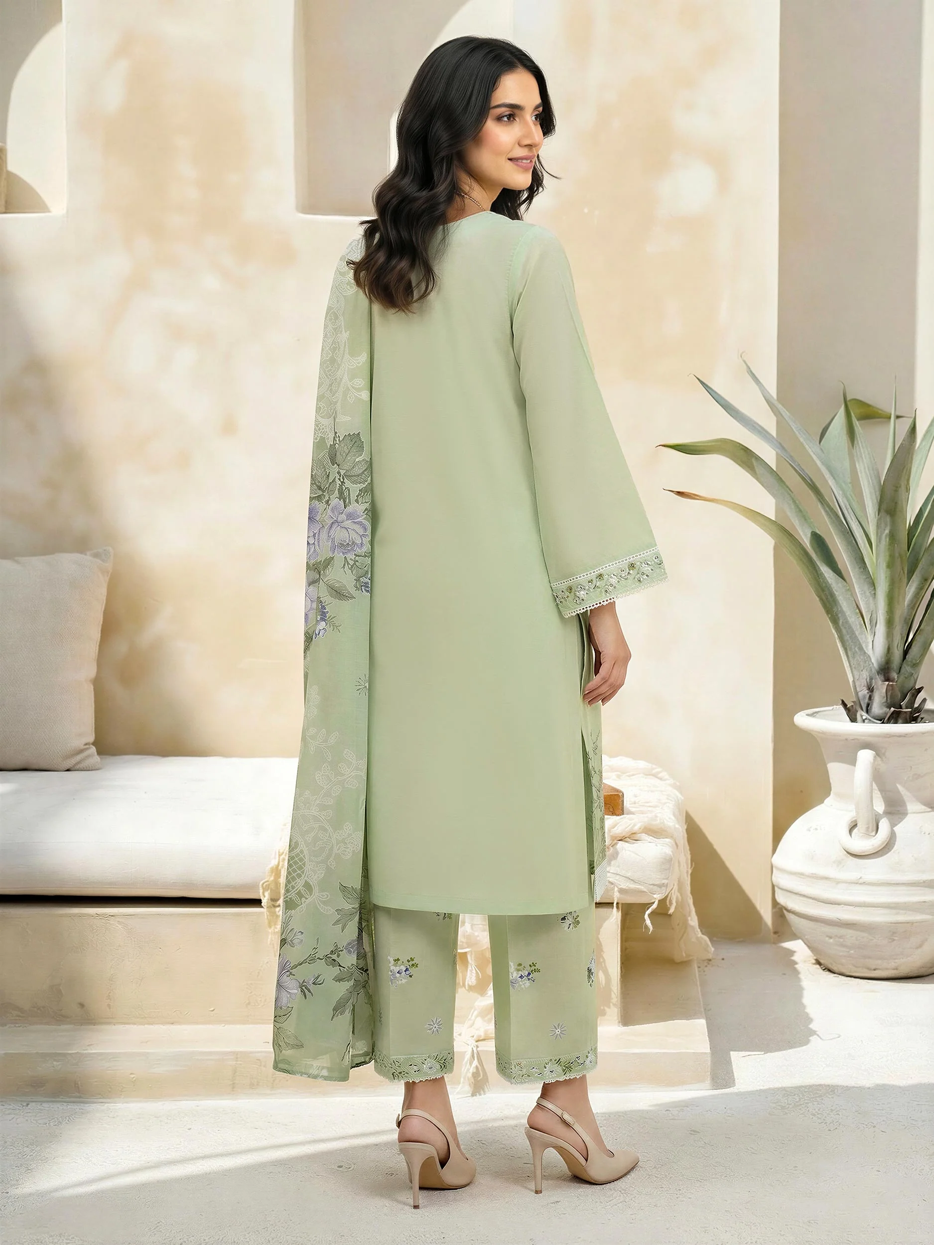 3 Piece Lawn Suit-Embroidered (Unstitched) - Image 3