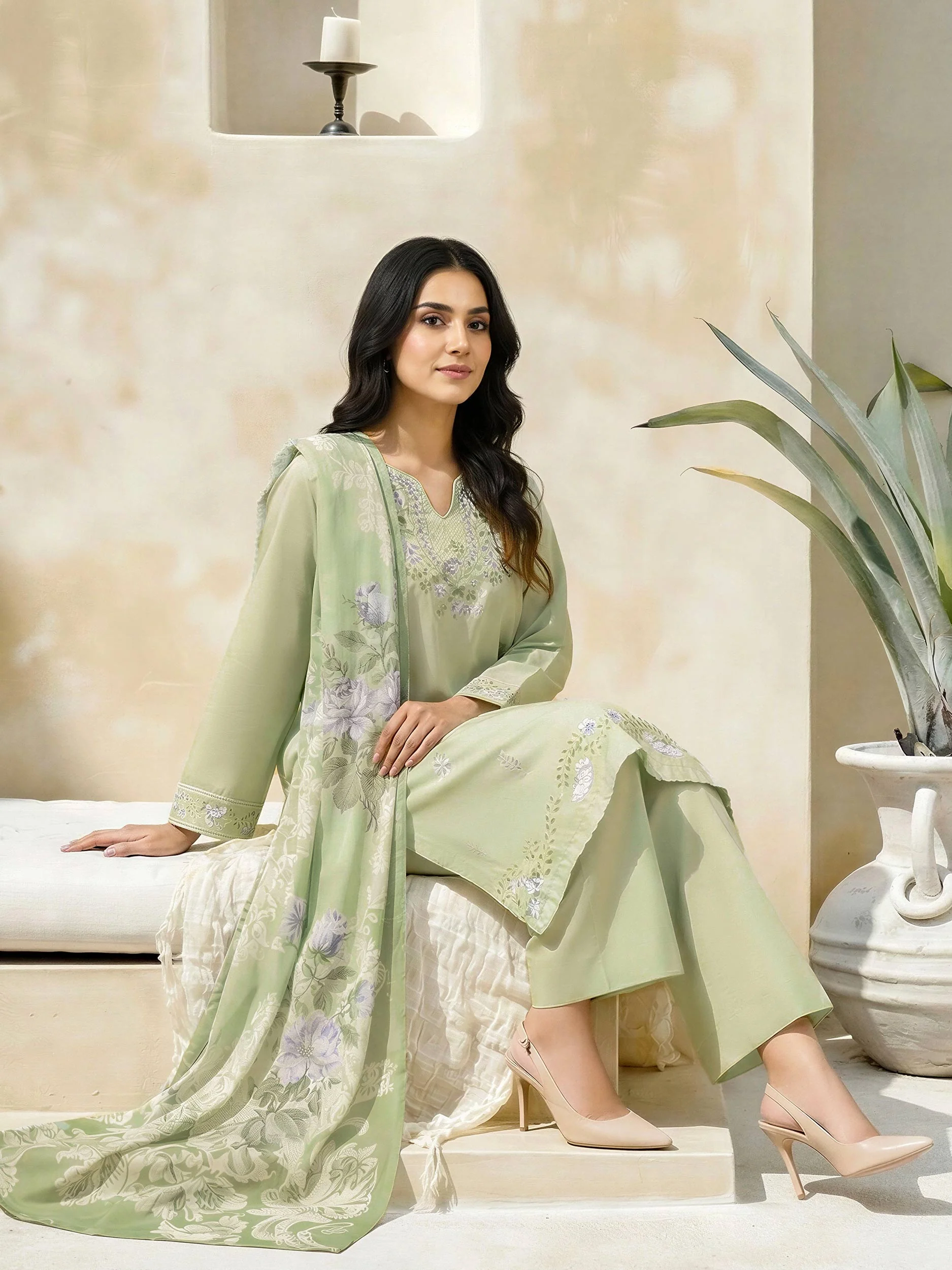 3 Piece Lawn Suit-Embroidered (Unstitched) - Image 4