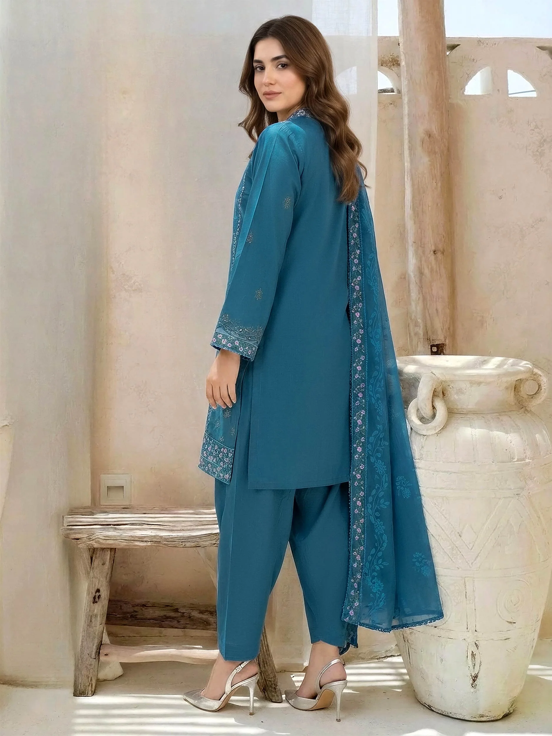 3 Piece Lawn Suit-Embroidered (Unstitched) - Image 2