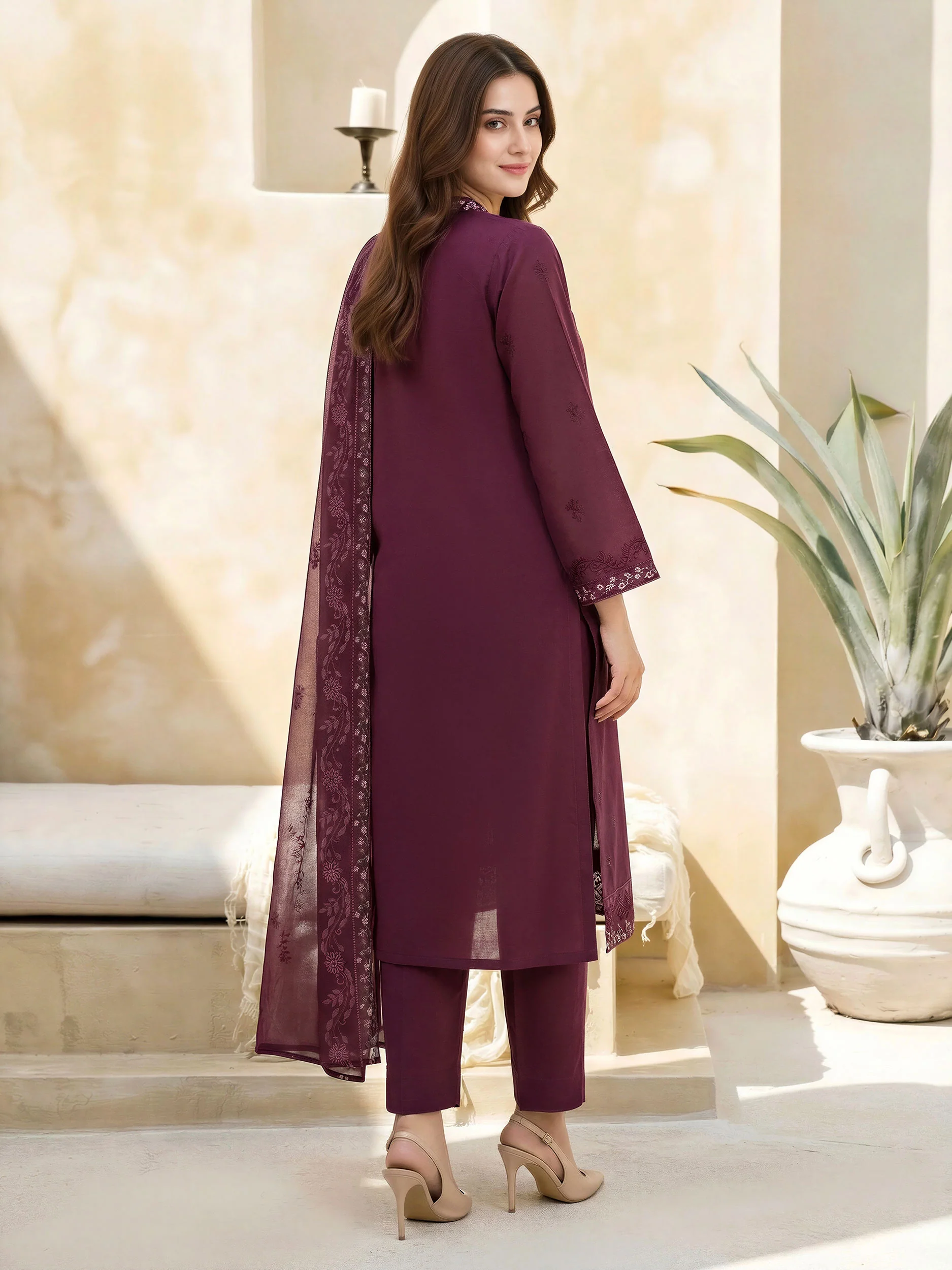 3 Piece Lawn Suit-Embroidered (Unstitched) - Image 3