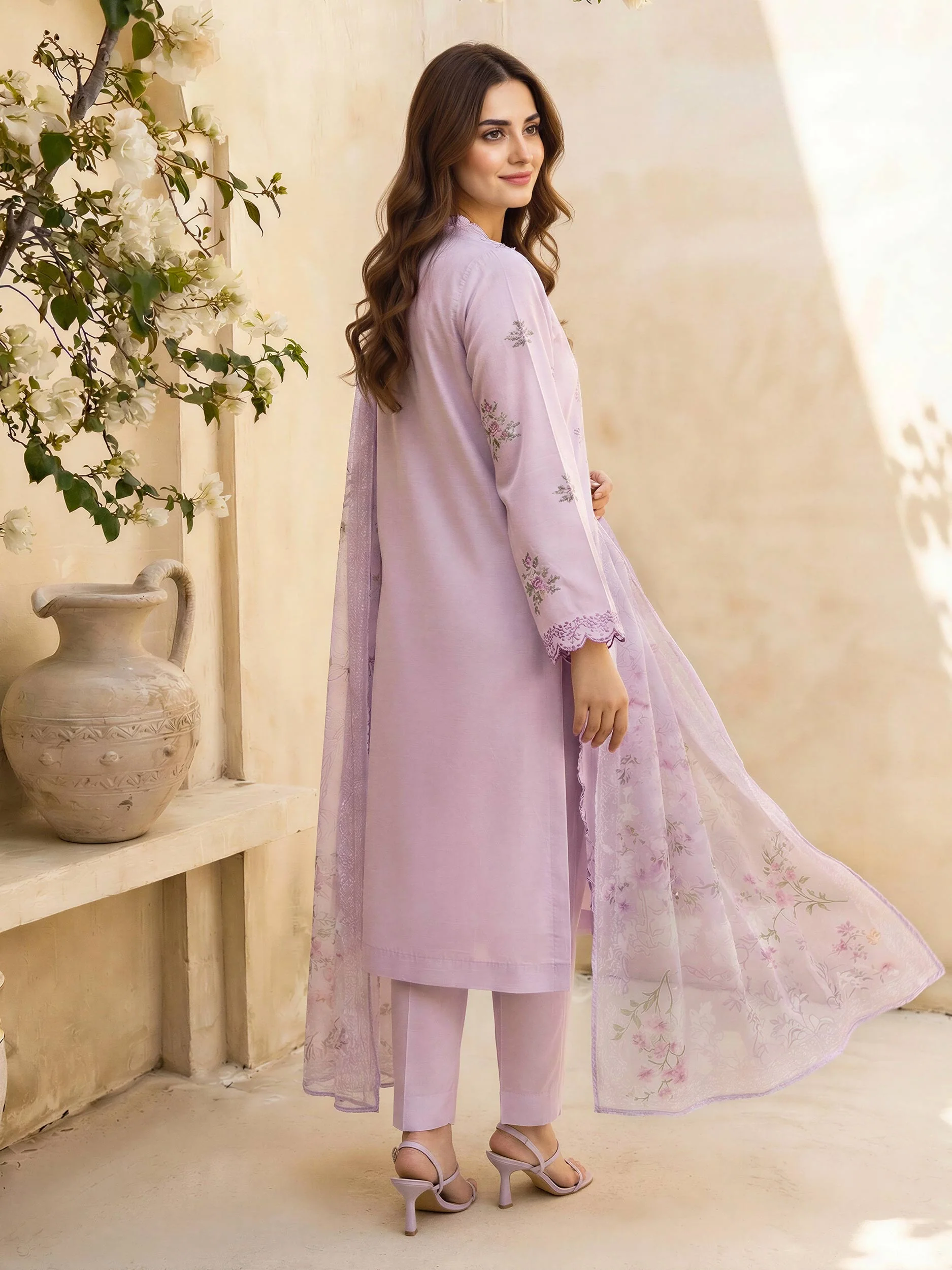 3 Piece Lawn Suit- Embroidered (Unstitched) - Image 3