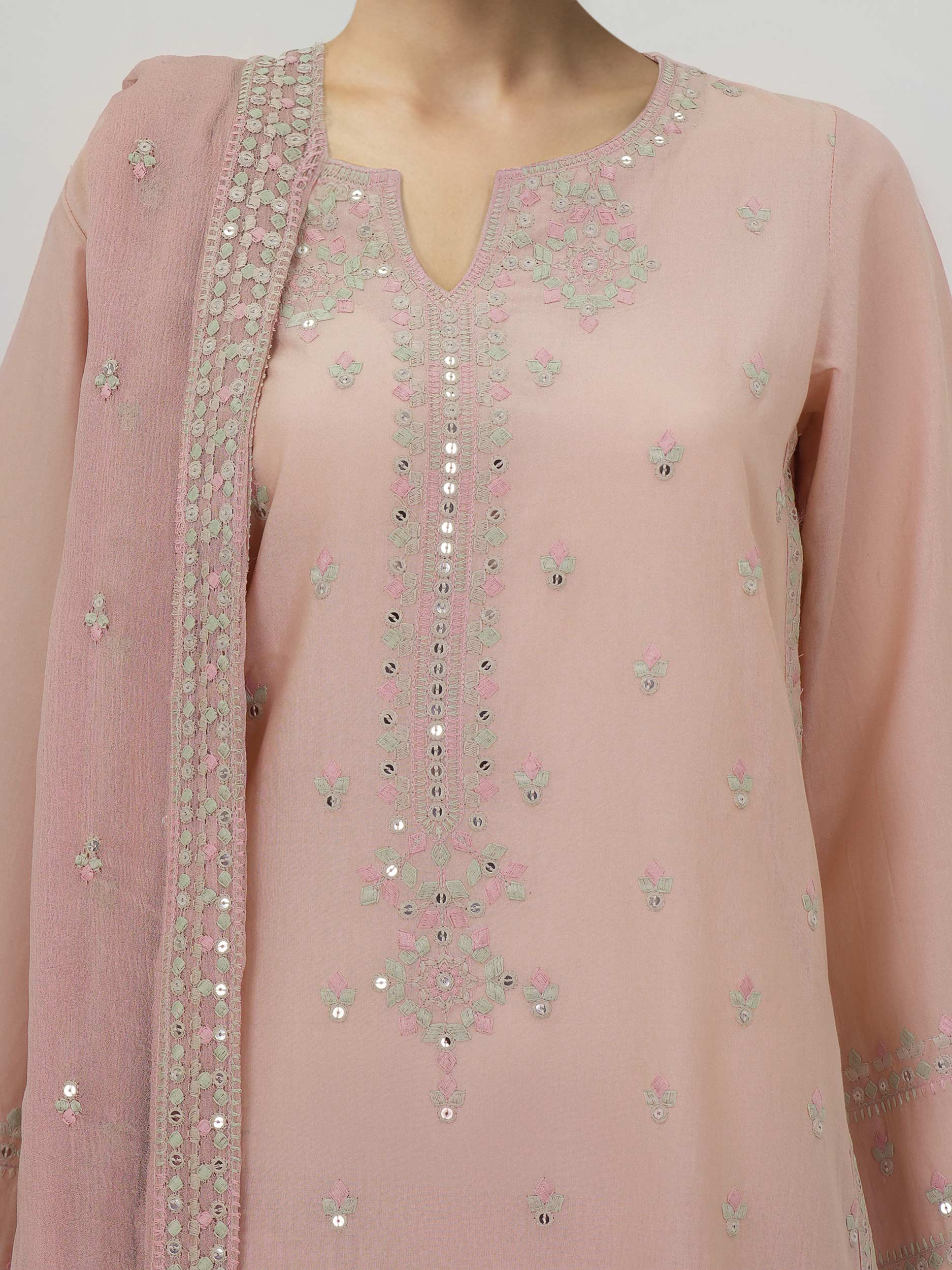 3 Piece Cambric Suit-Embroidered (Unstitched) - Image 4