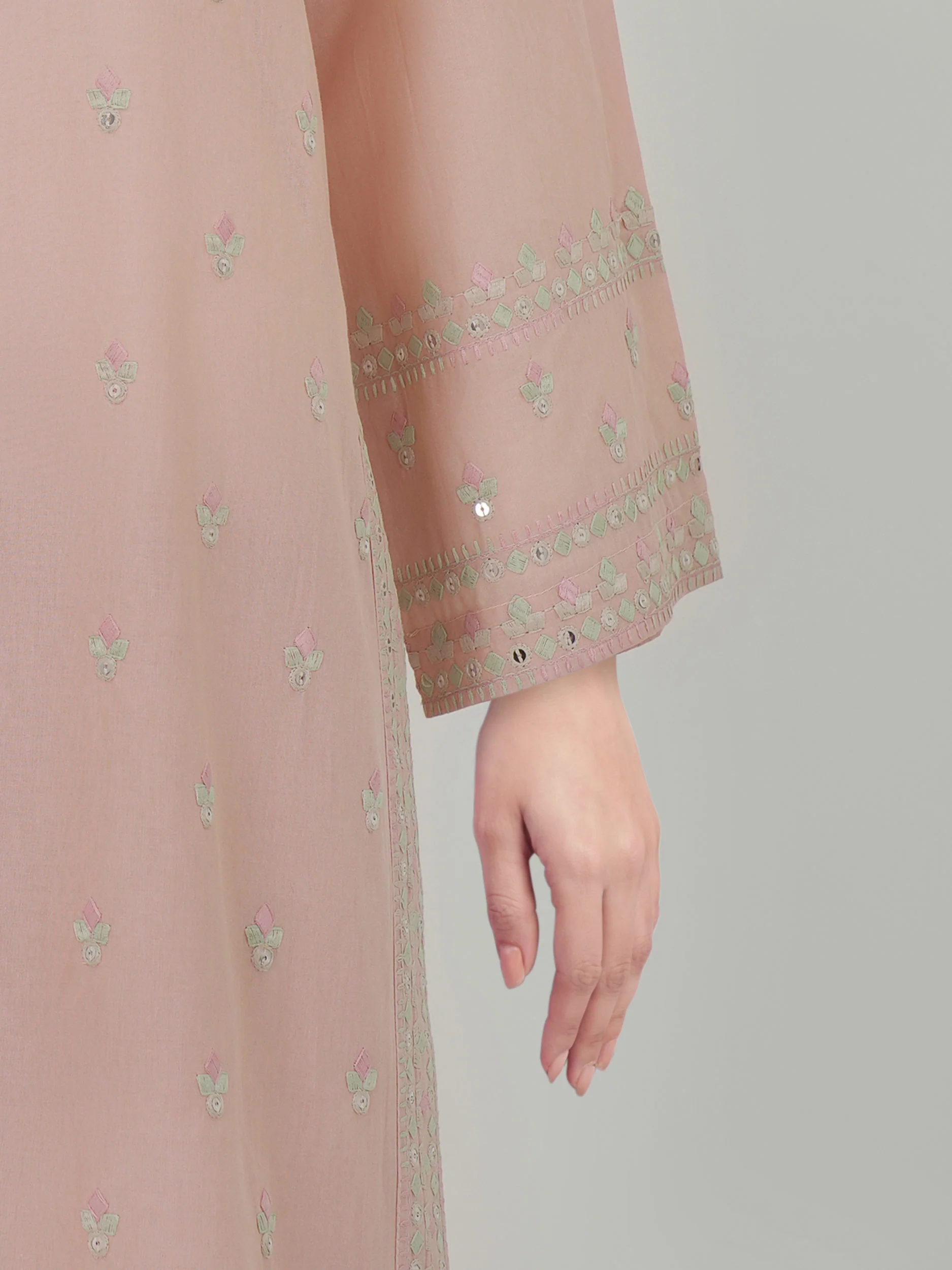 3 Piece Cambric Suit-Embroidered (Unstitched) - Image 5