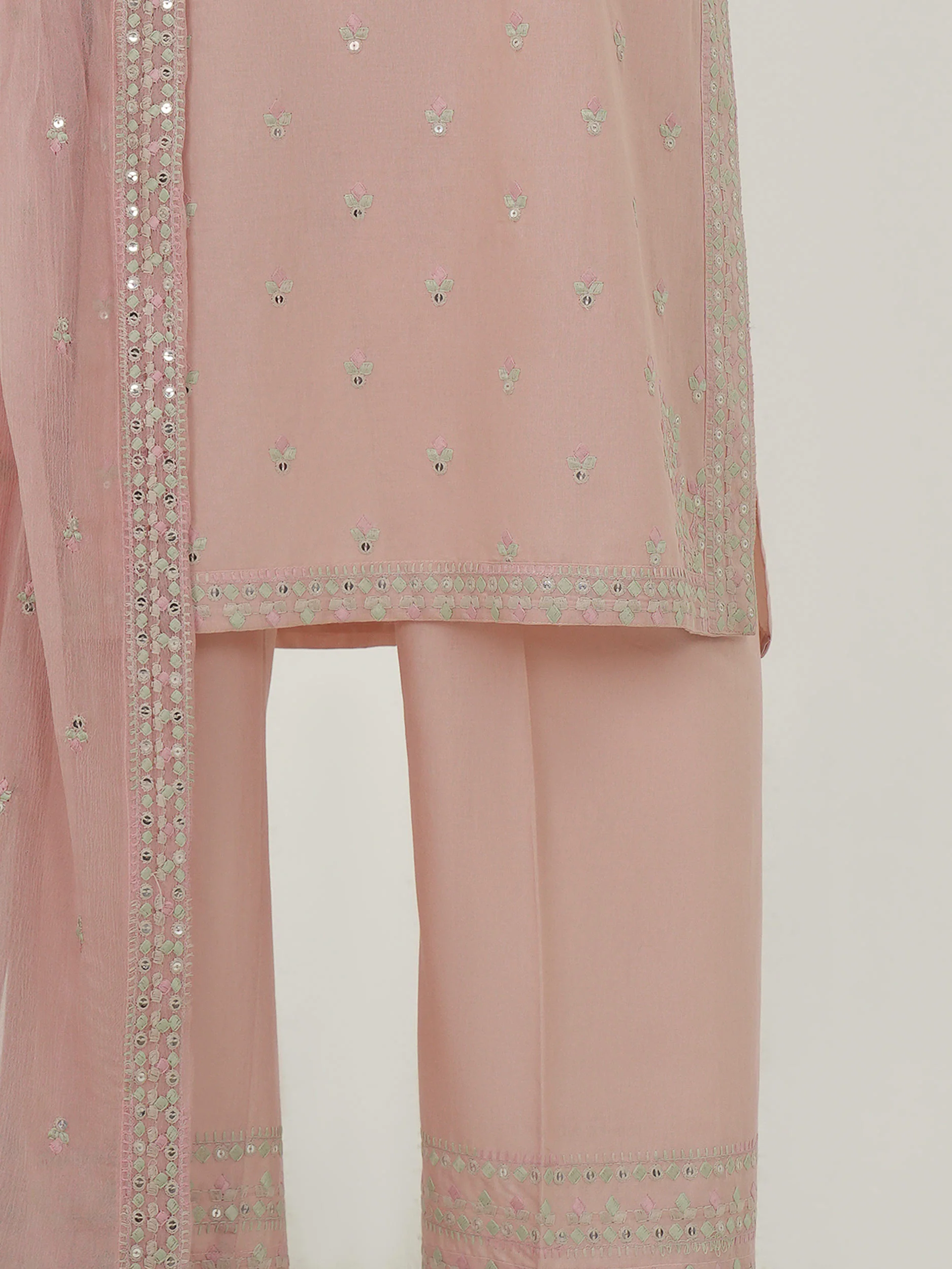 3 Piece Cambric Suit-Embroidered (Unstitched) - Image 6
