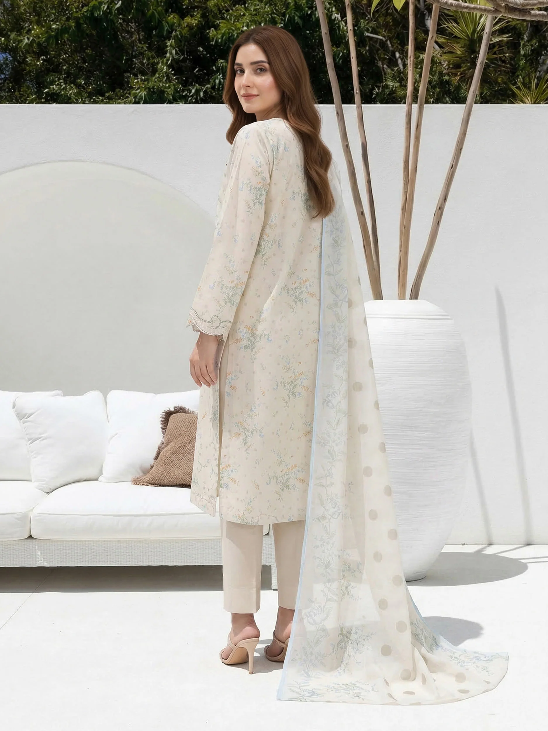 3 Piece Premium Lawn Suit- Embroidered (Unstitched) - Image 3