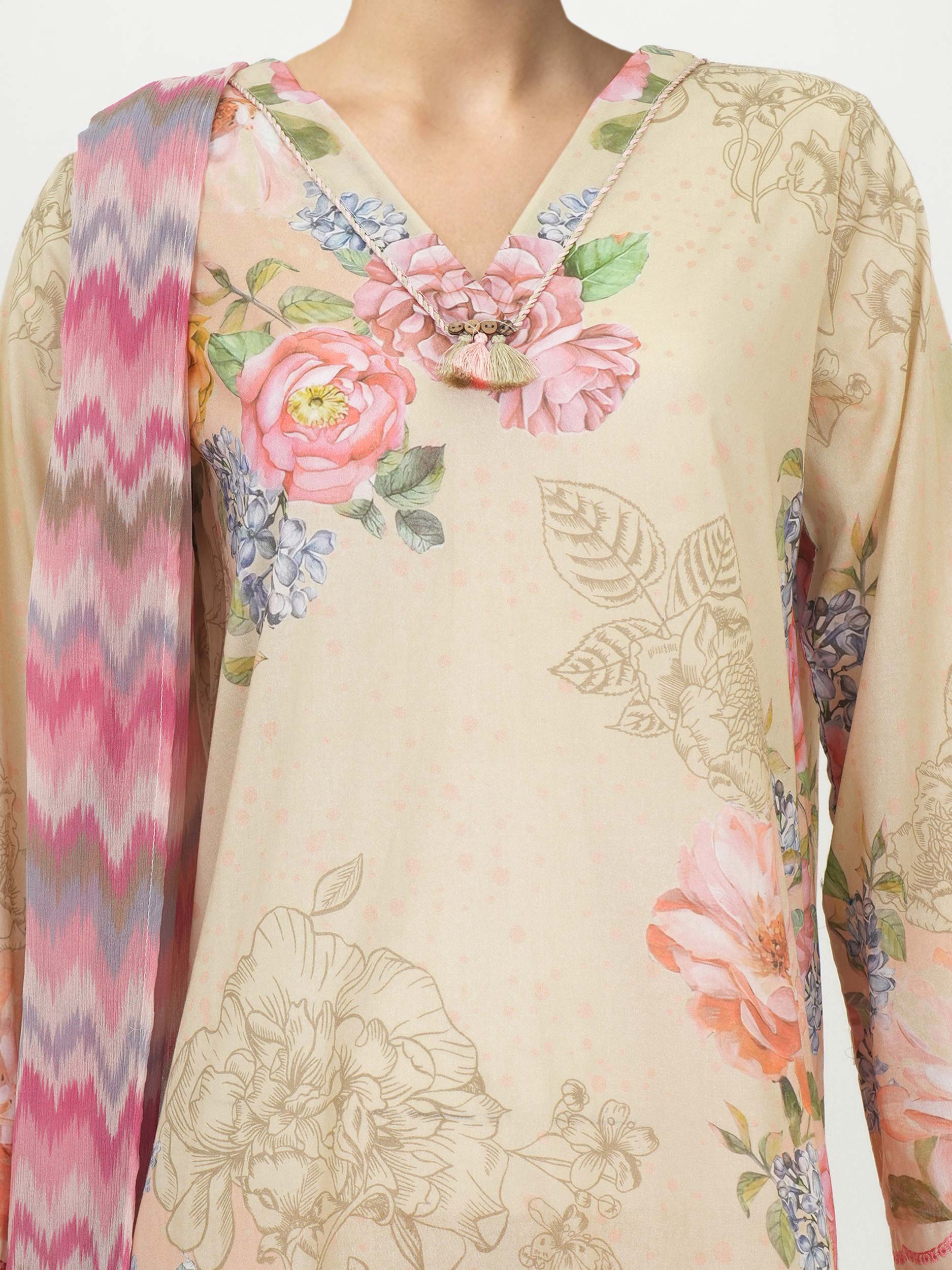 3 Piece Lawn Suit- Embroidered (Unstitched) - Image 4
