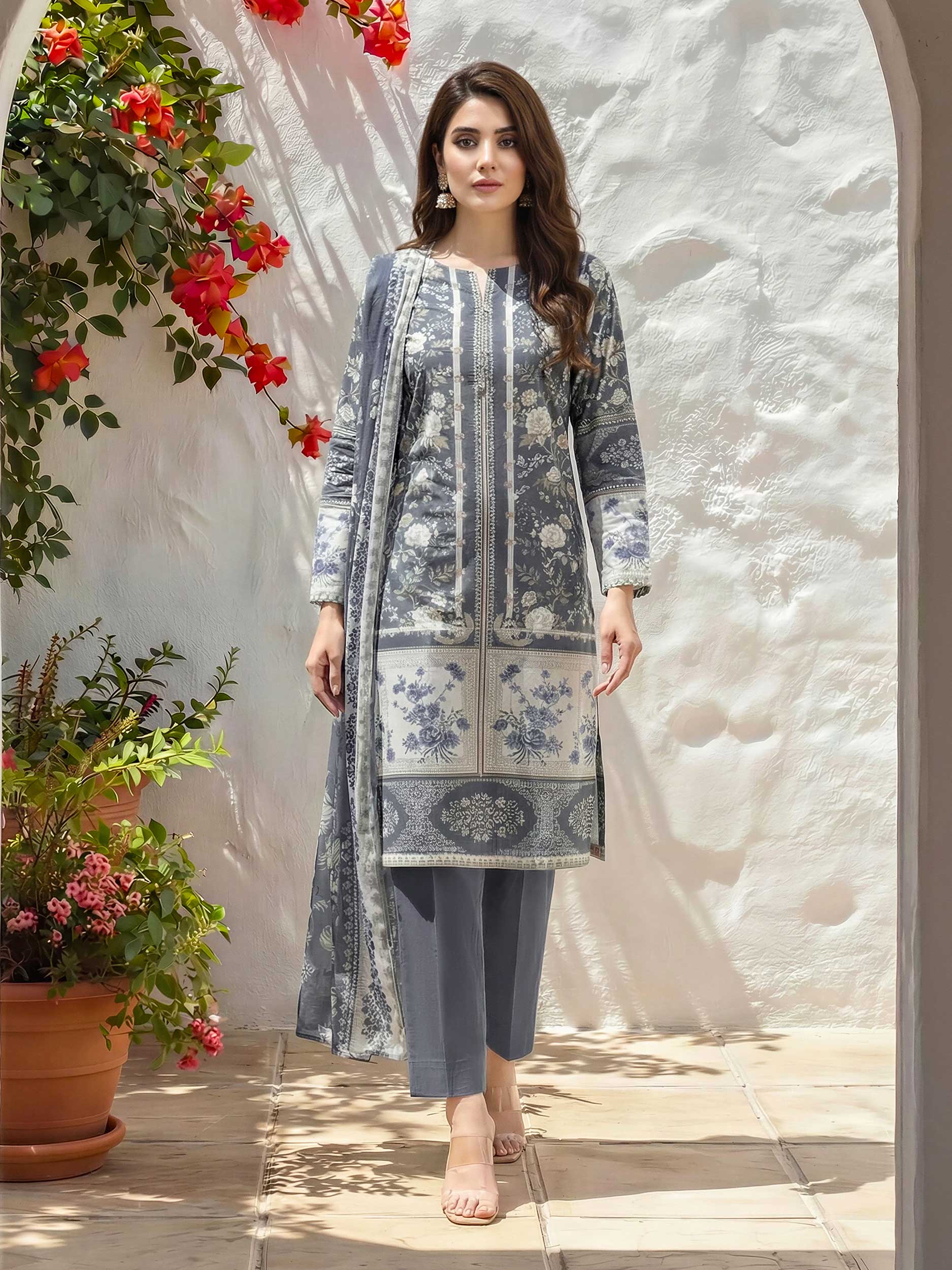 3 Piece Lawn Suit (Unstitched) - Image 2