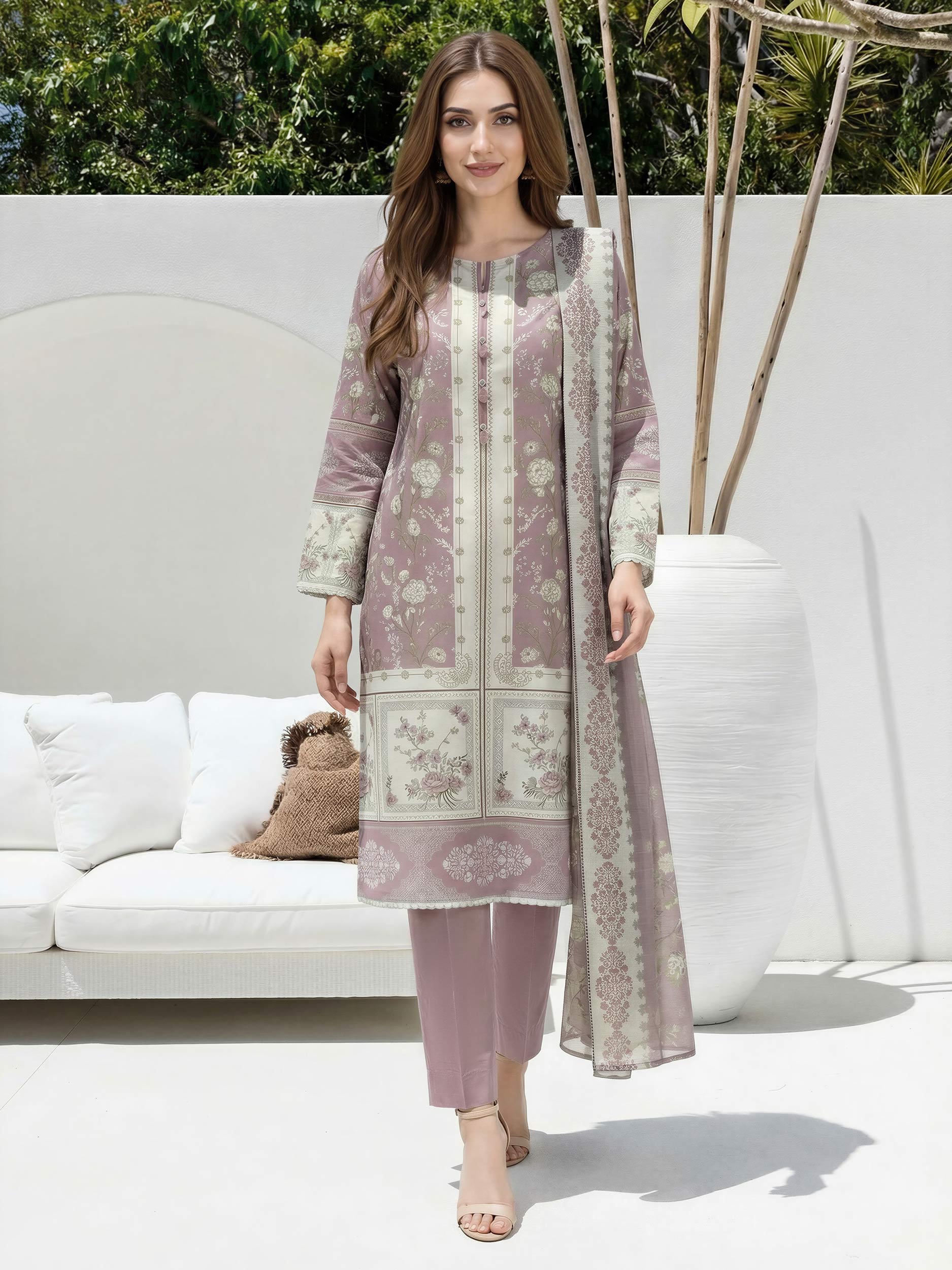 3 Piece Lawn Suit (Unstitched) - Image 2