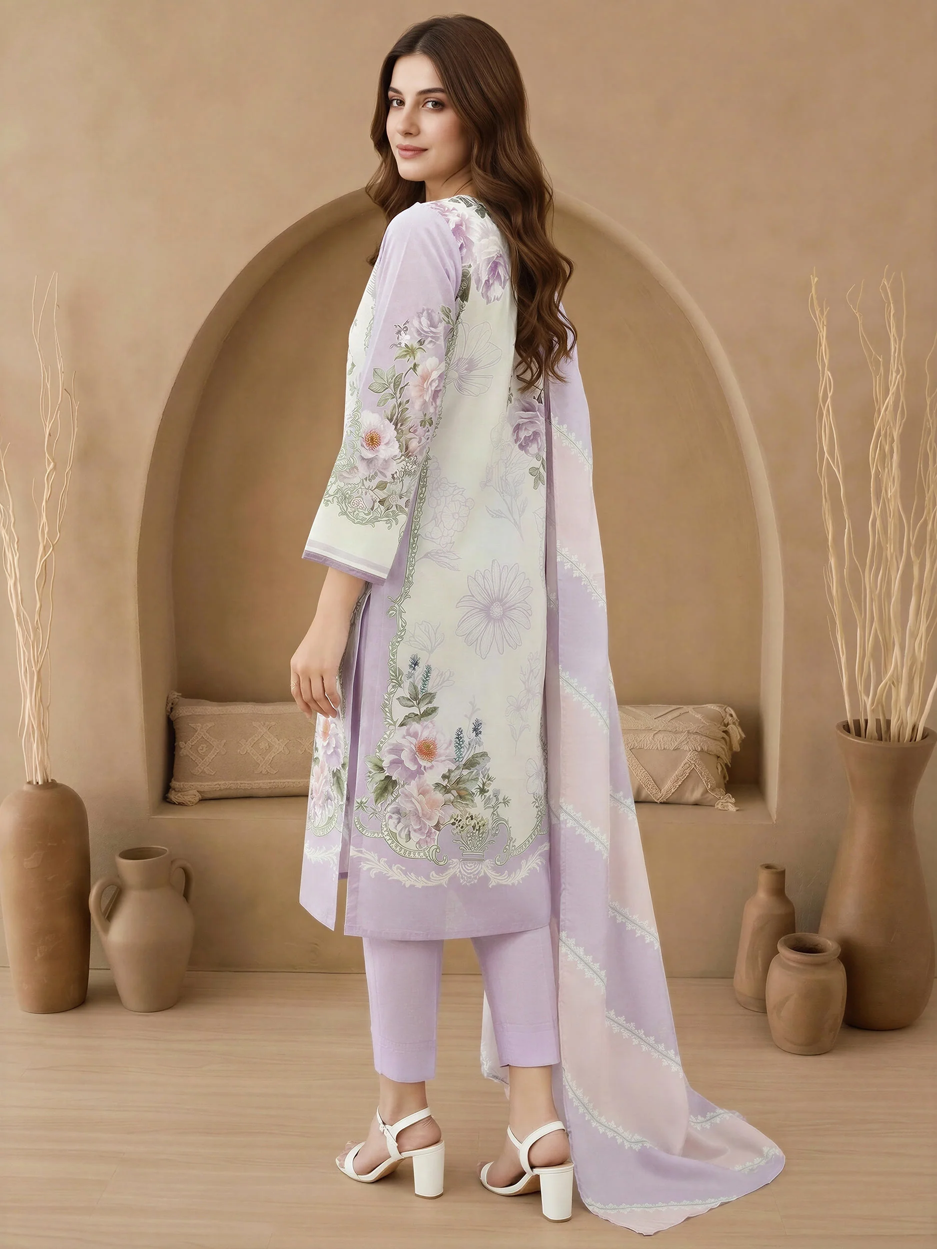 3 Piece Lawn Suit-Embroidered (Unstitched) - Image 3