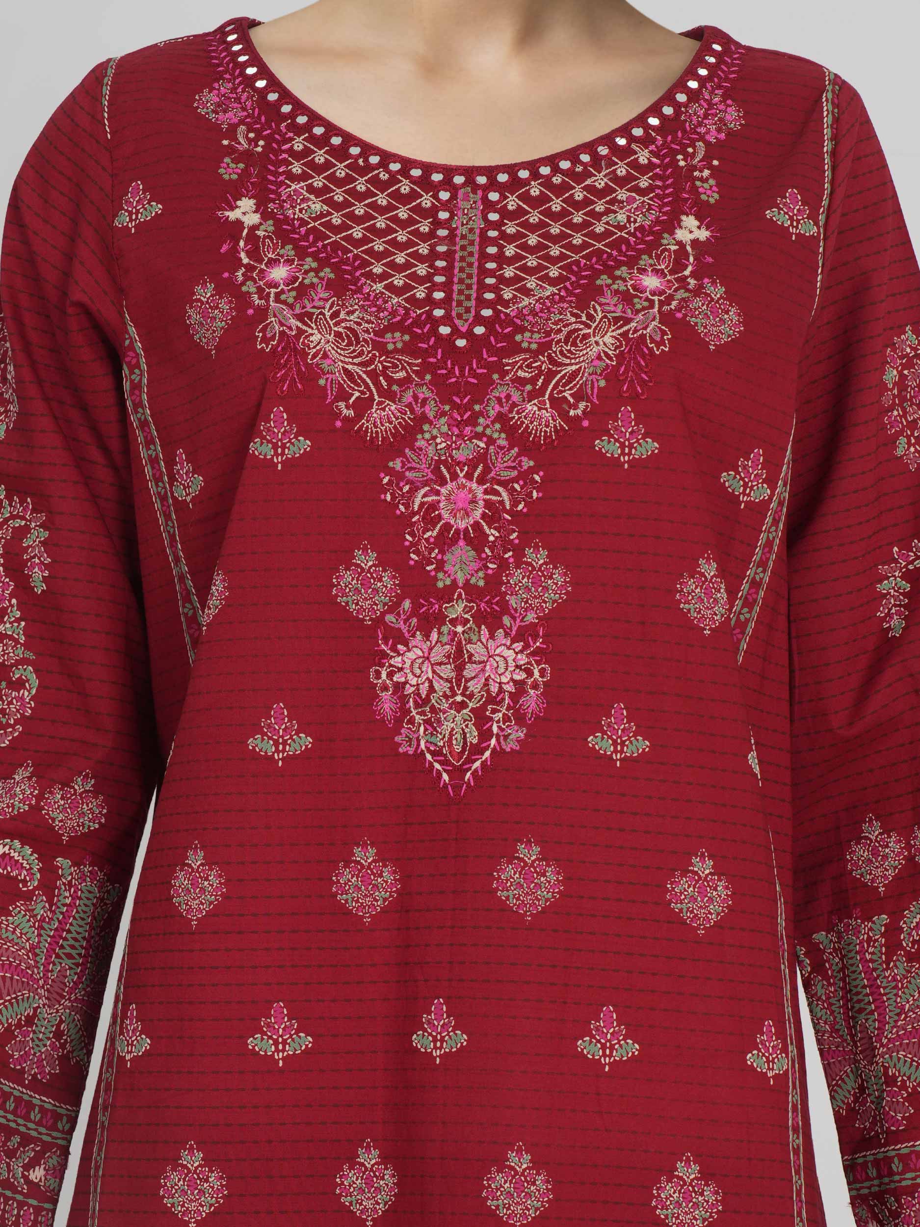 3 Piece Lawn Suit-  Embroidered (Unstitched) - Image 4