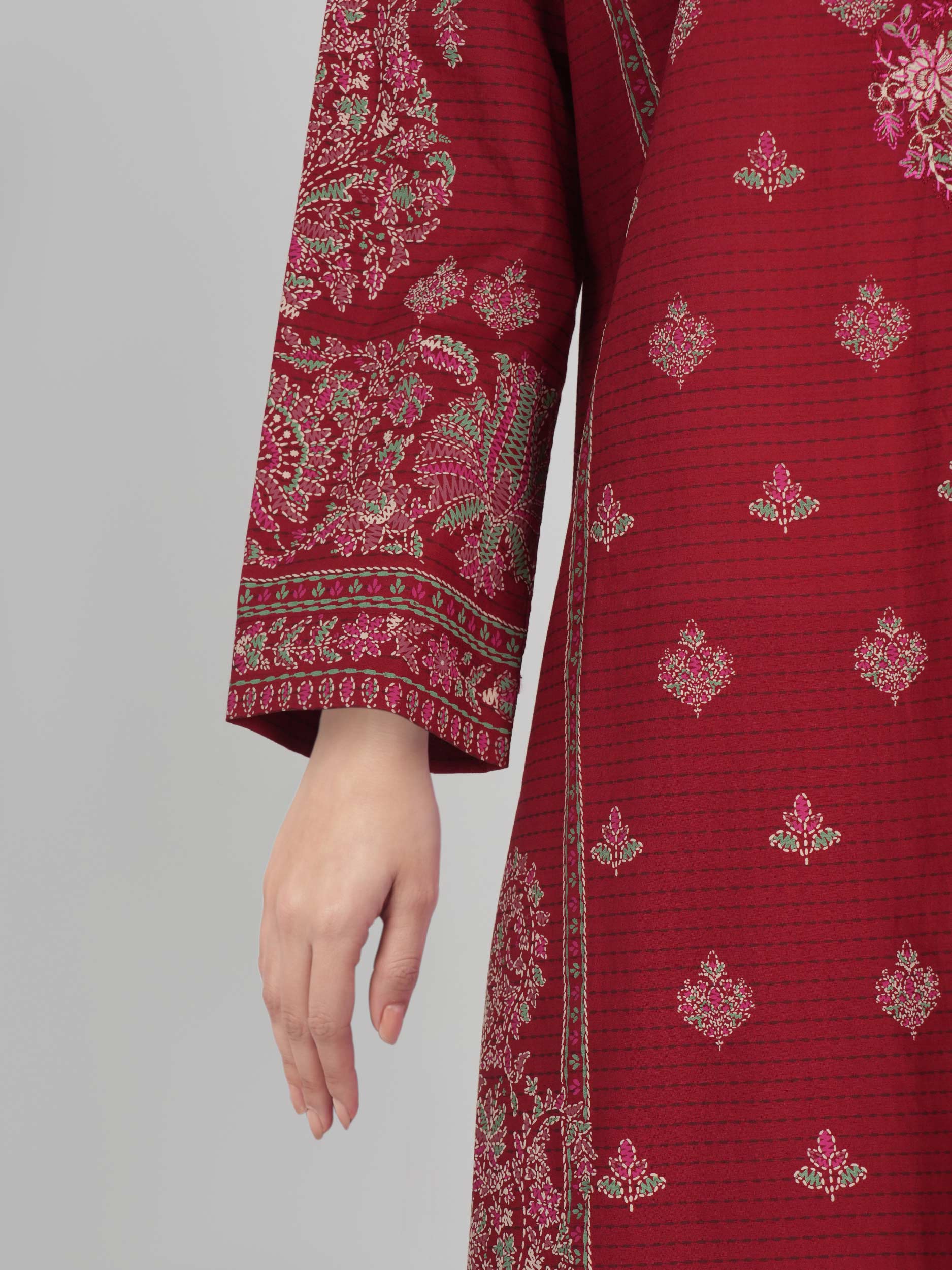3 Piece Lawn Suit-  Embroidered (Unstitched) - Image 5