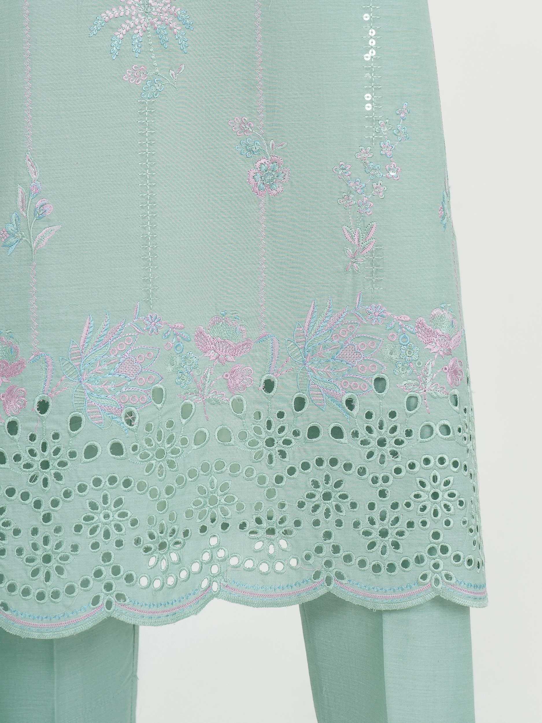 3 Piece Yarn Dyed Suit- Embroidered (Unstitched) - Image 6
