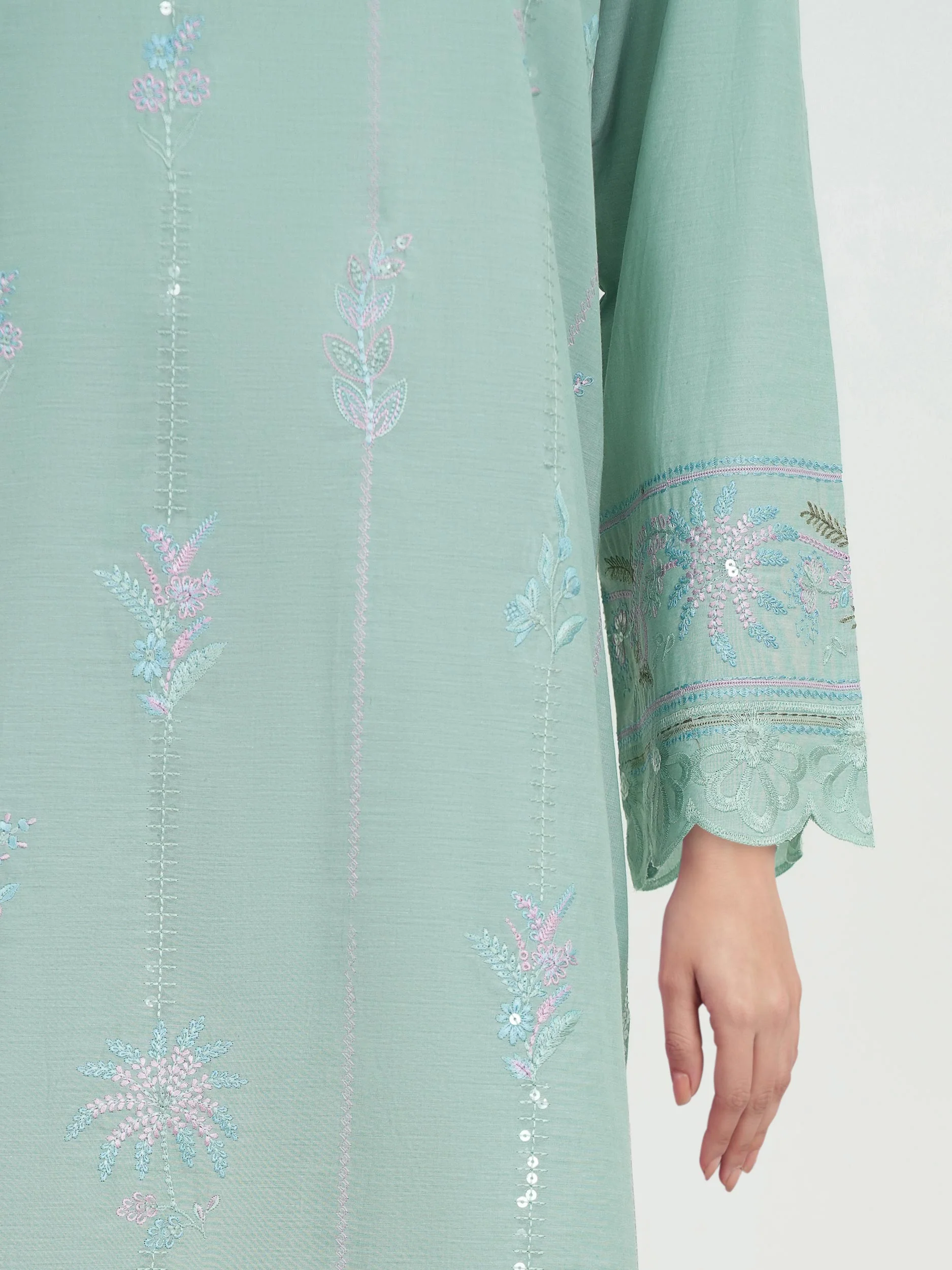 3 Piece Yarn Dyed Suit- Embroidered (Unstitched) - Image 7