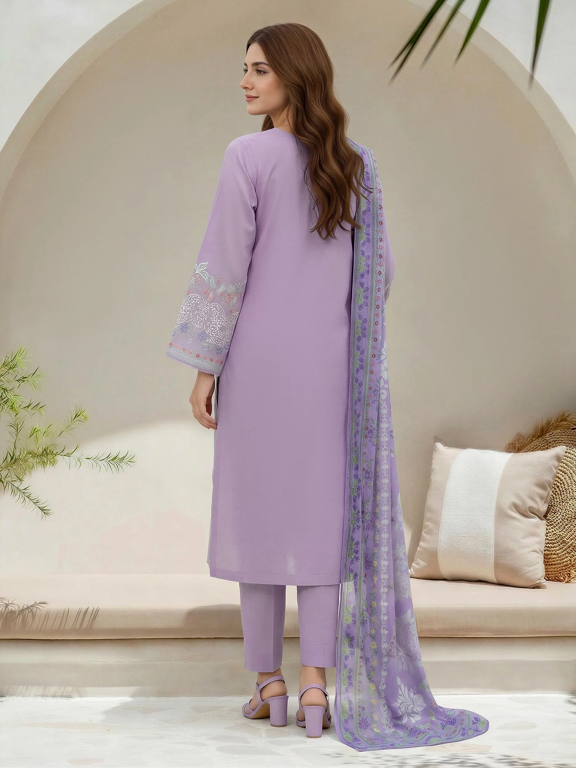 3 Piece Lawn Suit- Embroidered (Unstitched) - Image 2