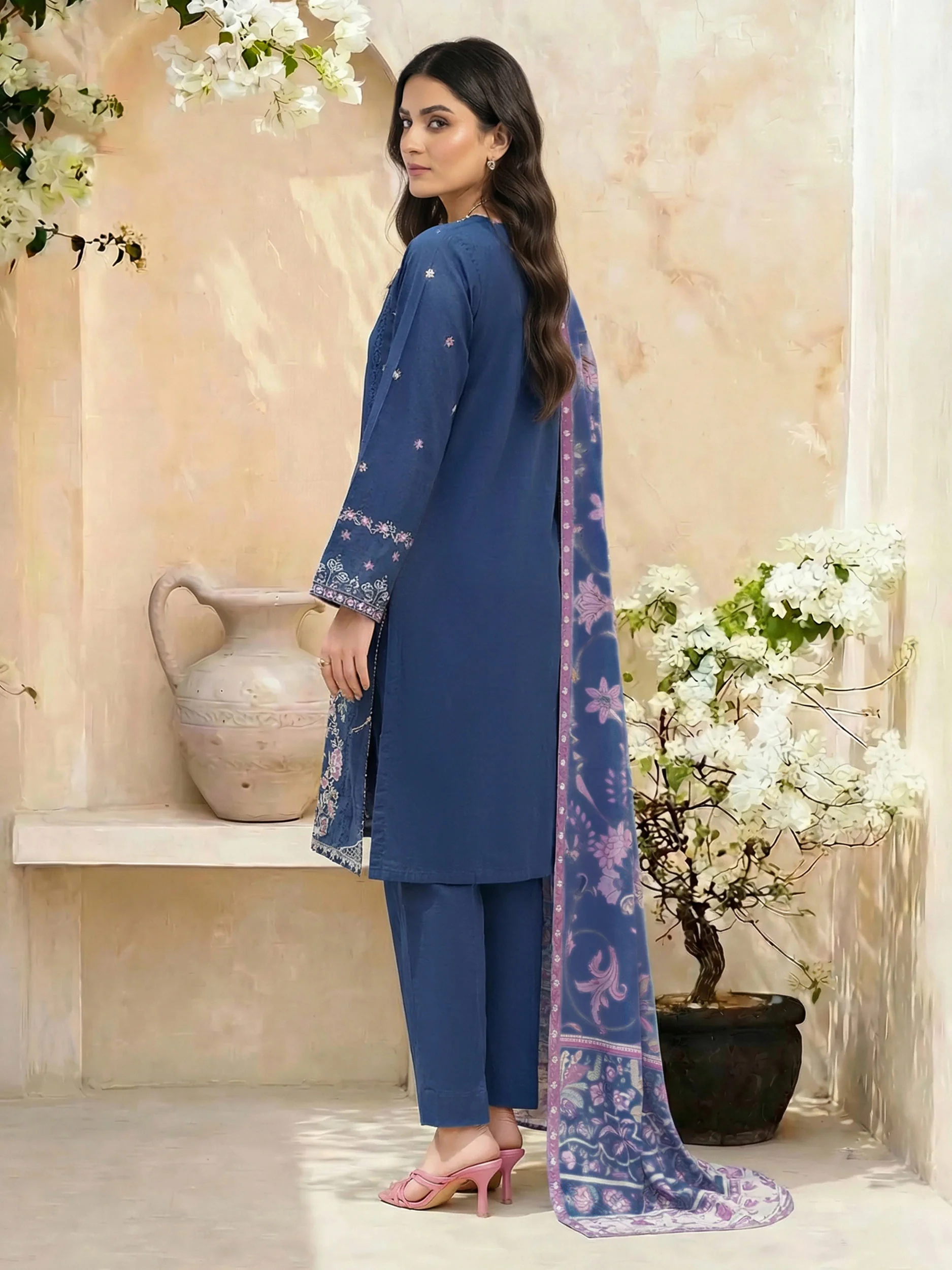 3 Piece Lawn Suit- Embroidered (Unstitched) - Image 3