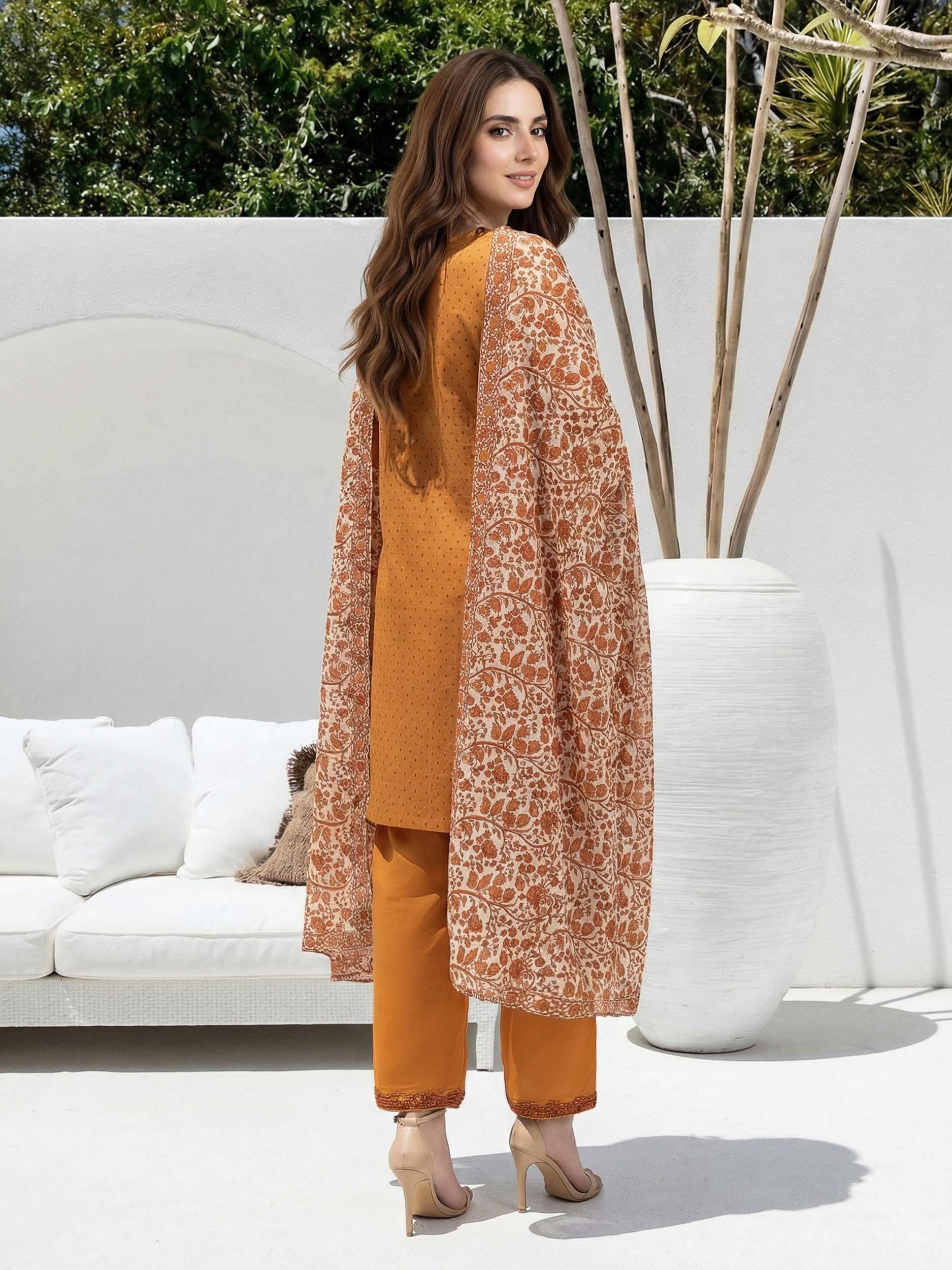 3 Piece Lawn Suit-  Embroidered (Unstitched) - Image 3