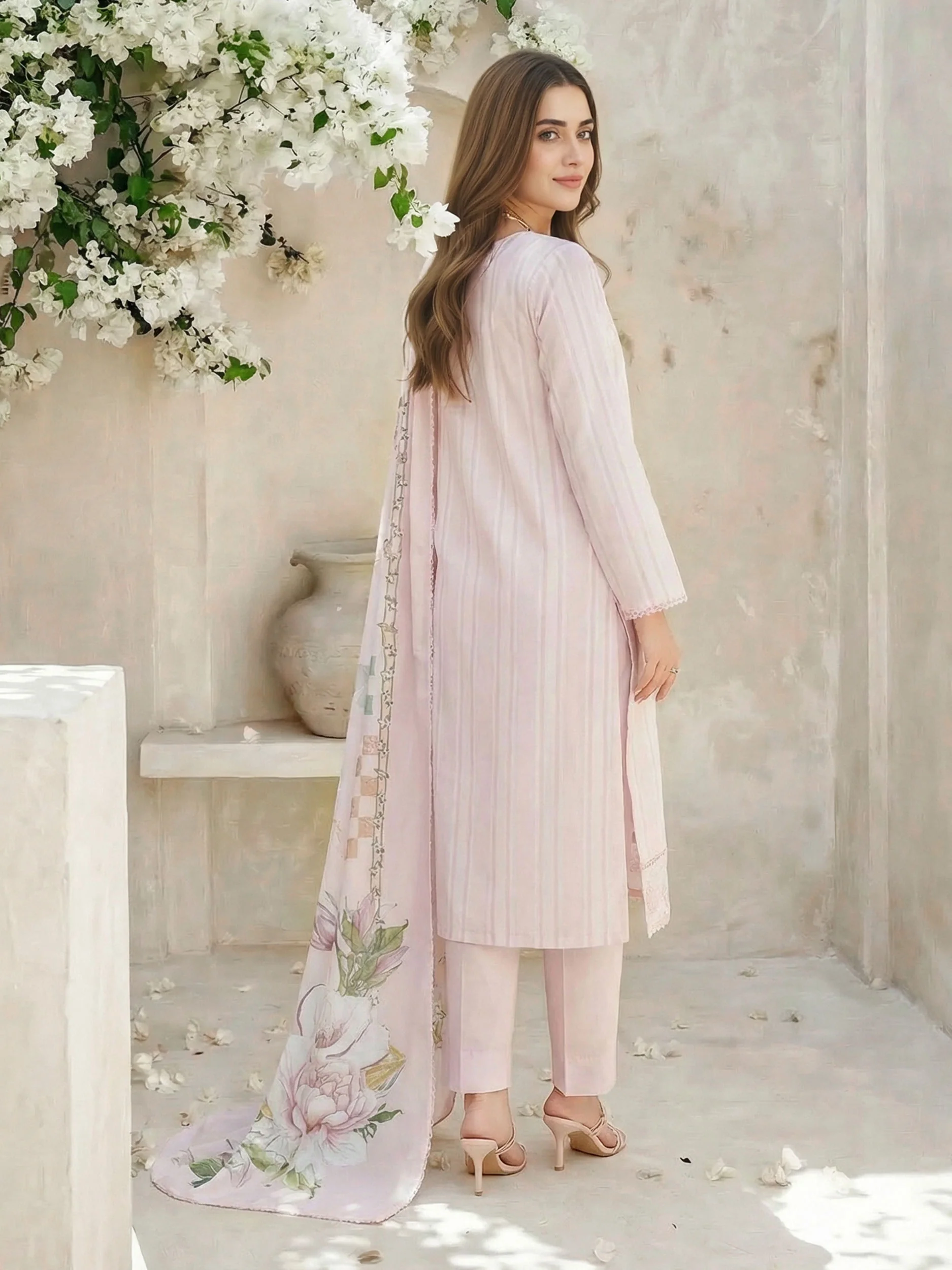 3 Piece Lawn Suit- Embroidered (Unstitched) - Image 3
