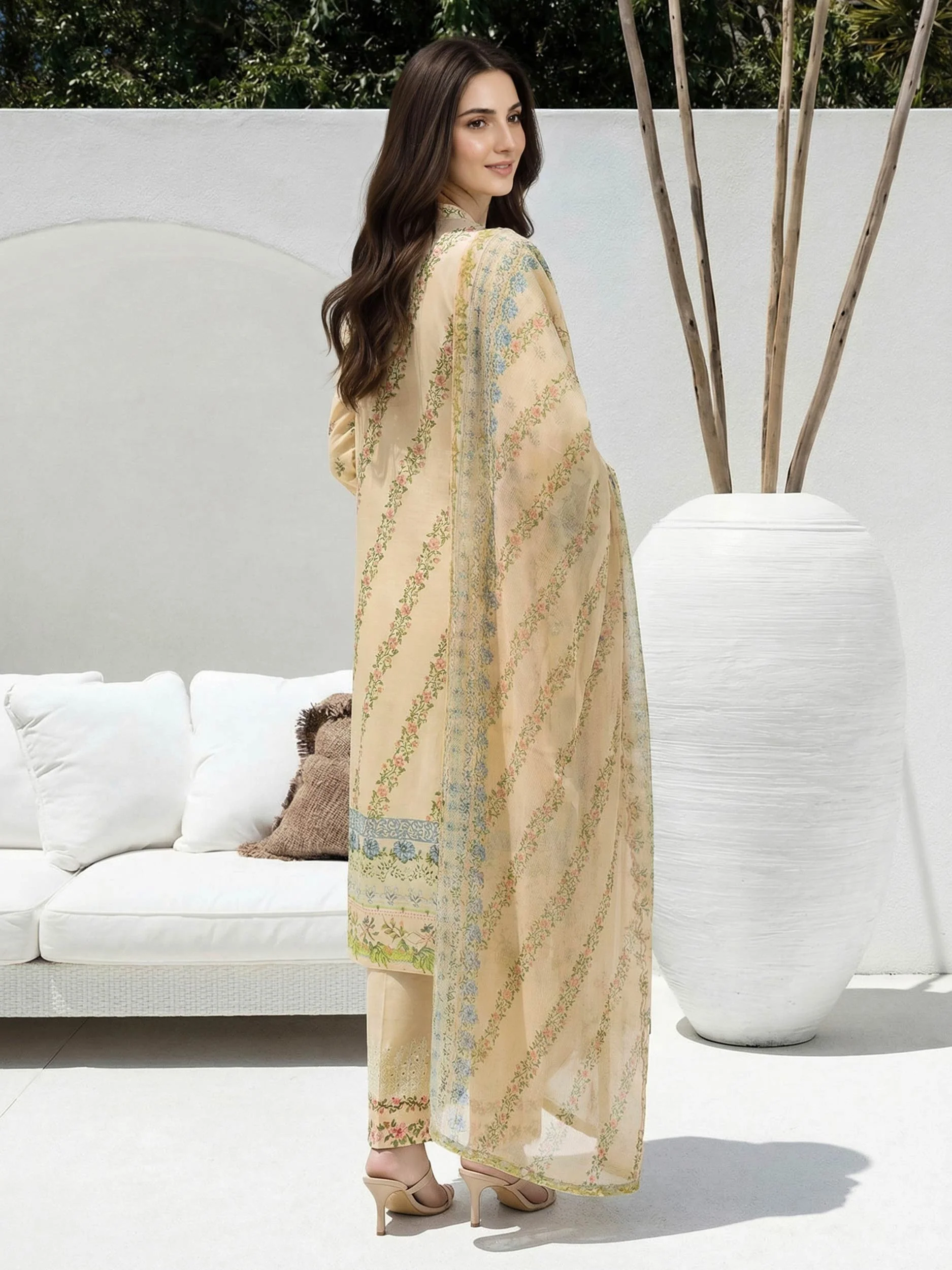 3 Piece Lawn Suit- Embroidered (Unstitched) - Image 3
