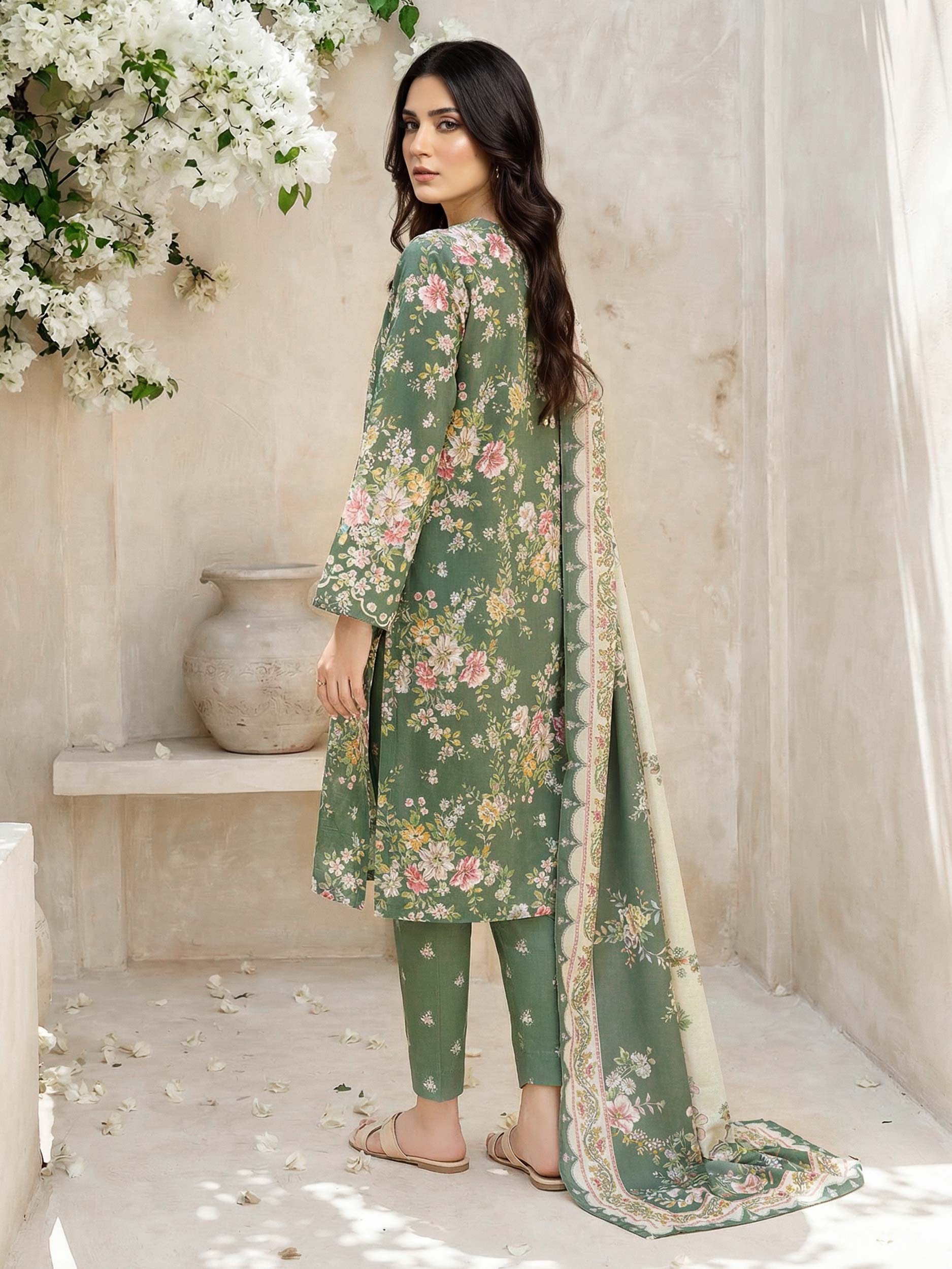 3 Piece Lawn Suit- Embroidered (Unstitched) - Image 3