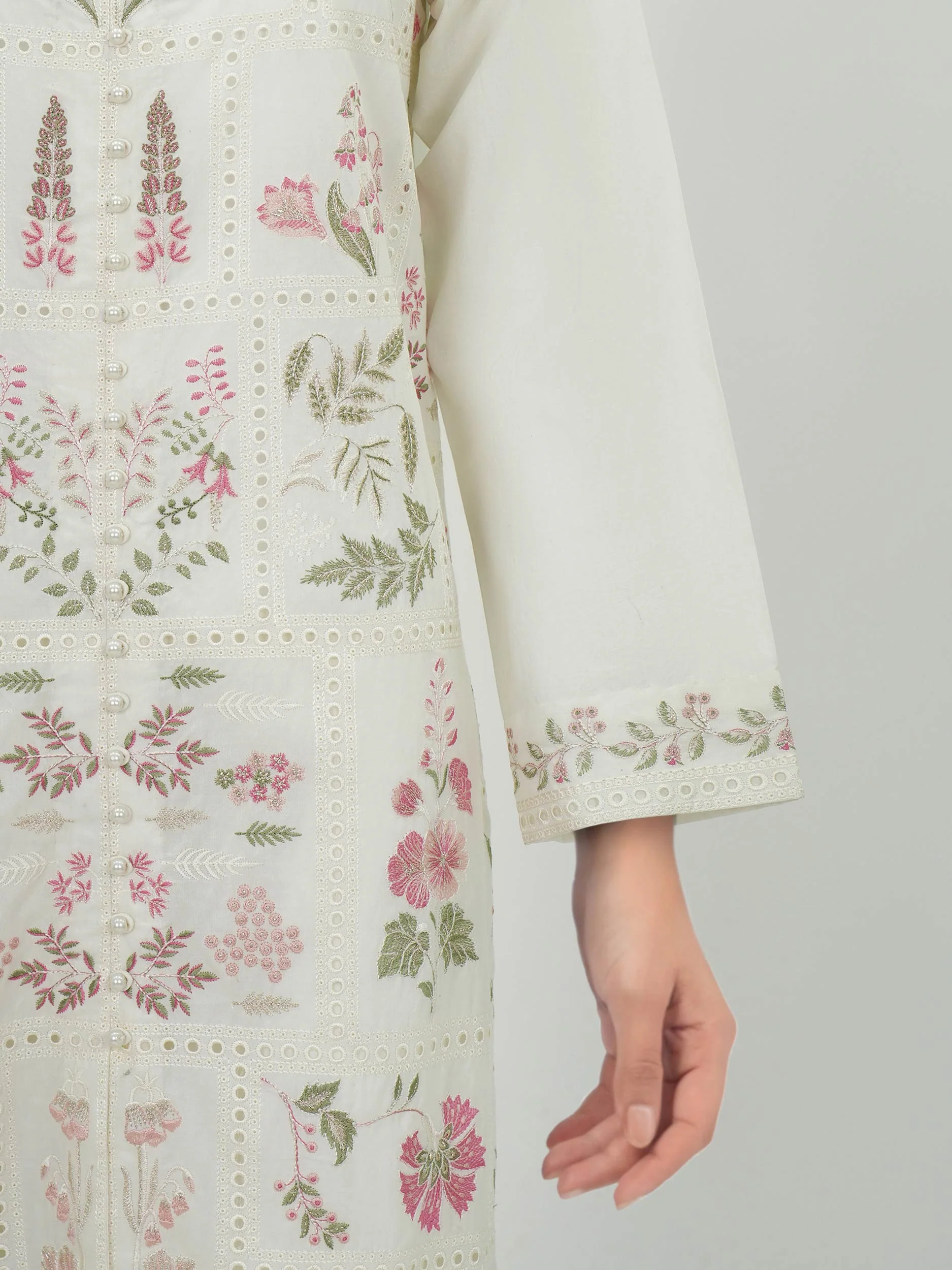 3 Piece Cambric Suit-Embroidered (Unstitched) - Image 5