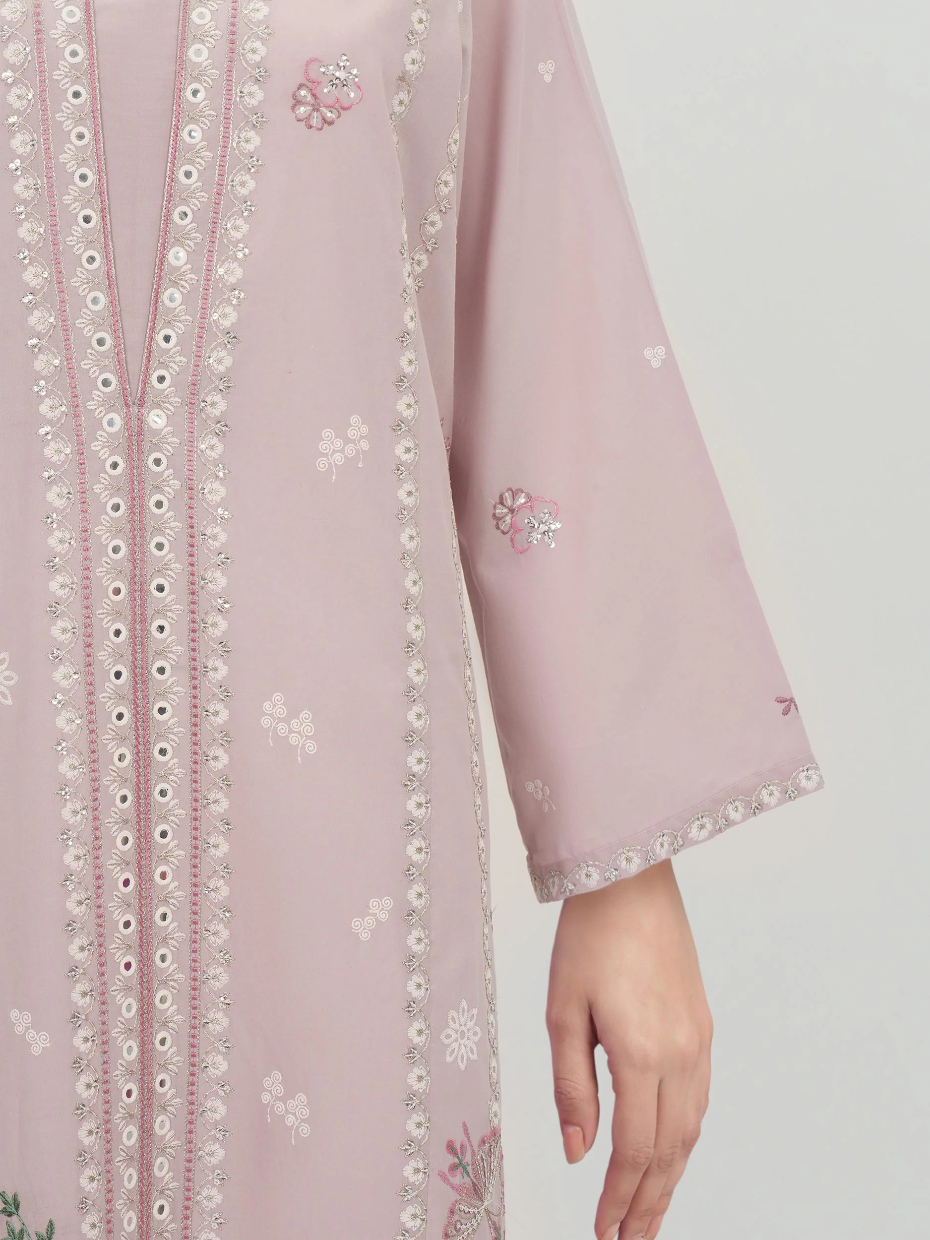3 Piece Cambric Suit-Embroidered (Unstitched) - Image 5