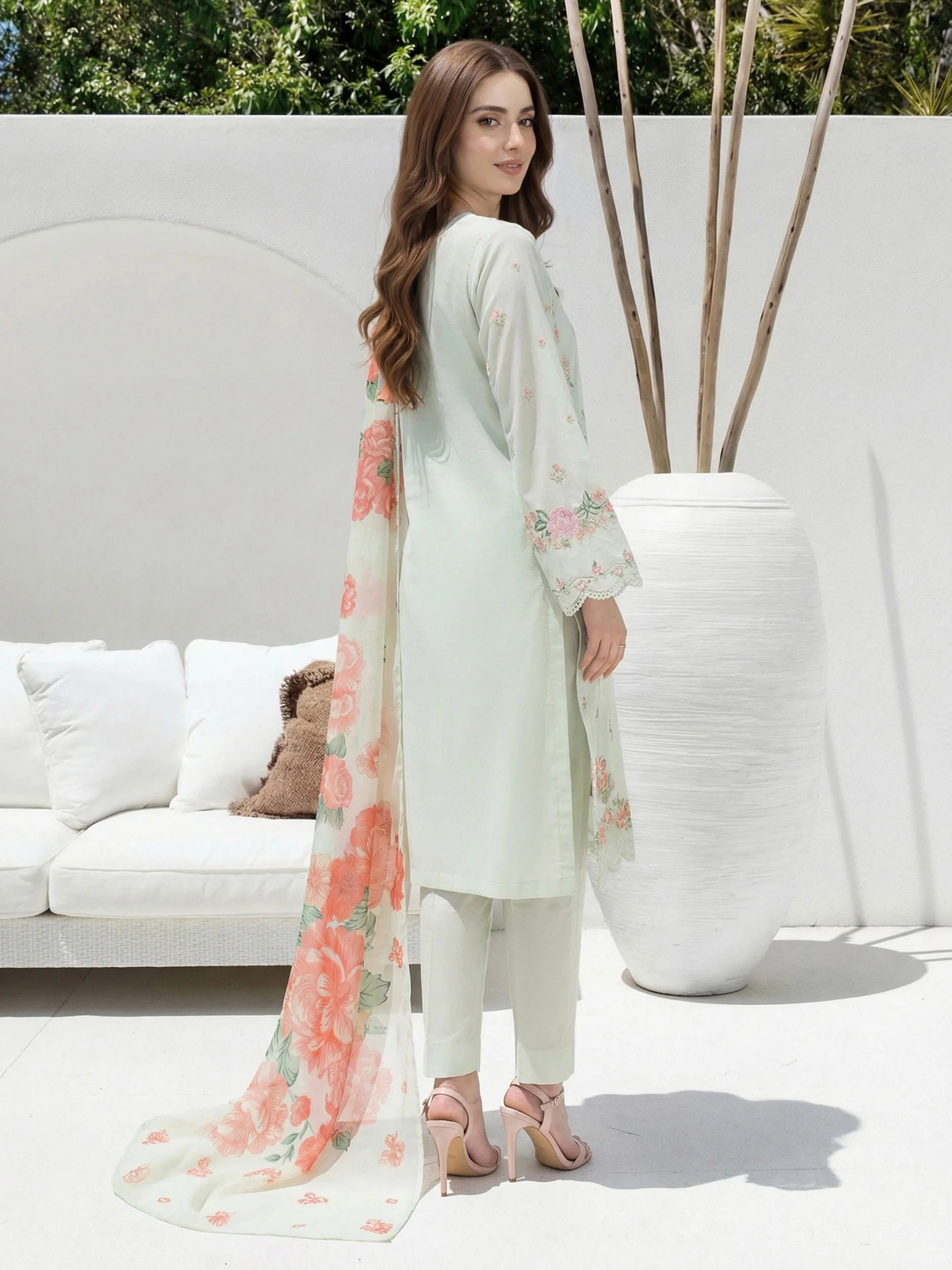 3 Piece Lawn Suit- Embroidered (Unstitched) - Image 3