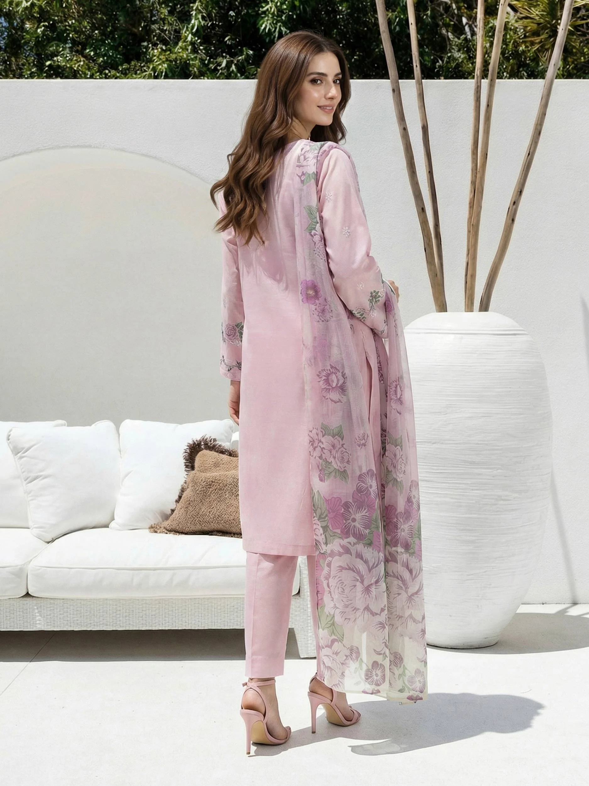 3 Piece Lawn Suit- Embroidered (Unstitched) - Image 3