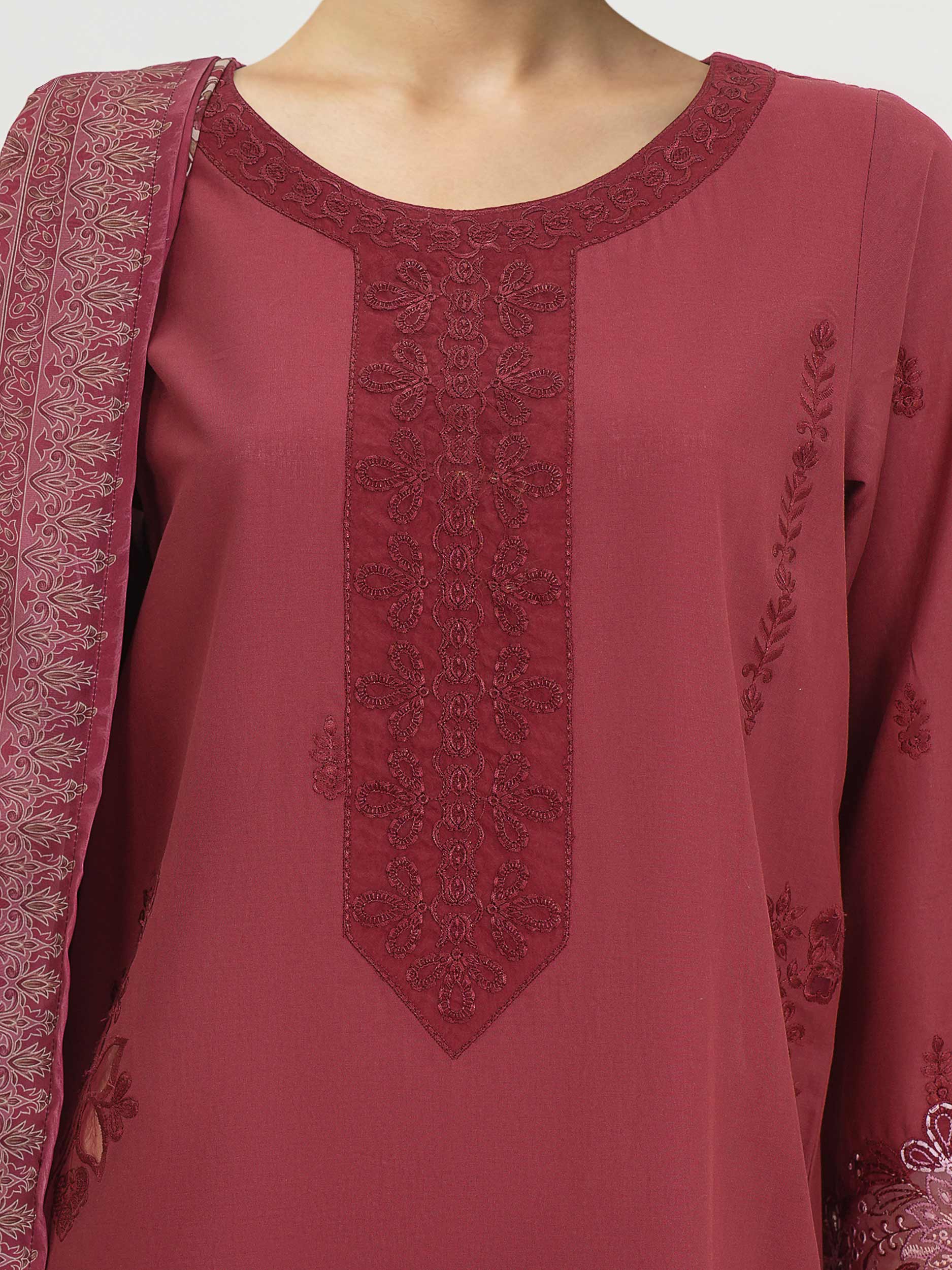 3 Piece Lawn Suit- Embroidered (Unstitched) - Image 4