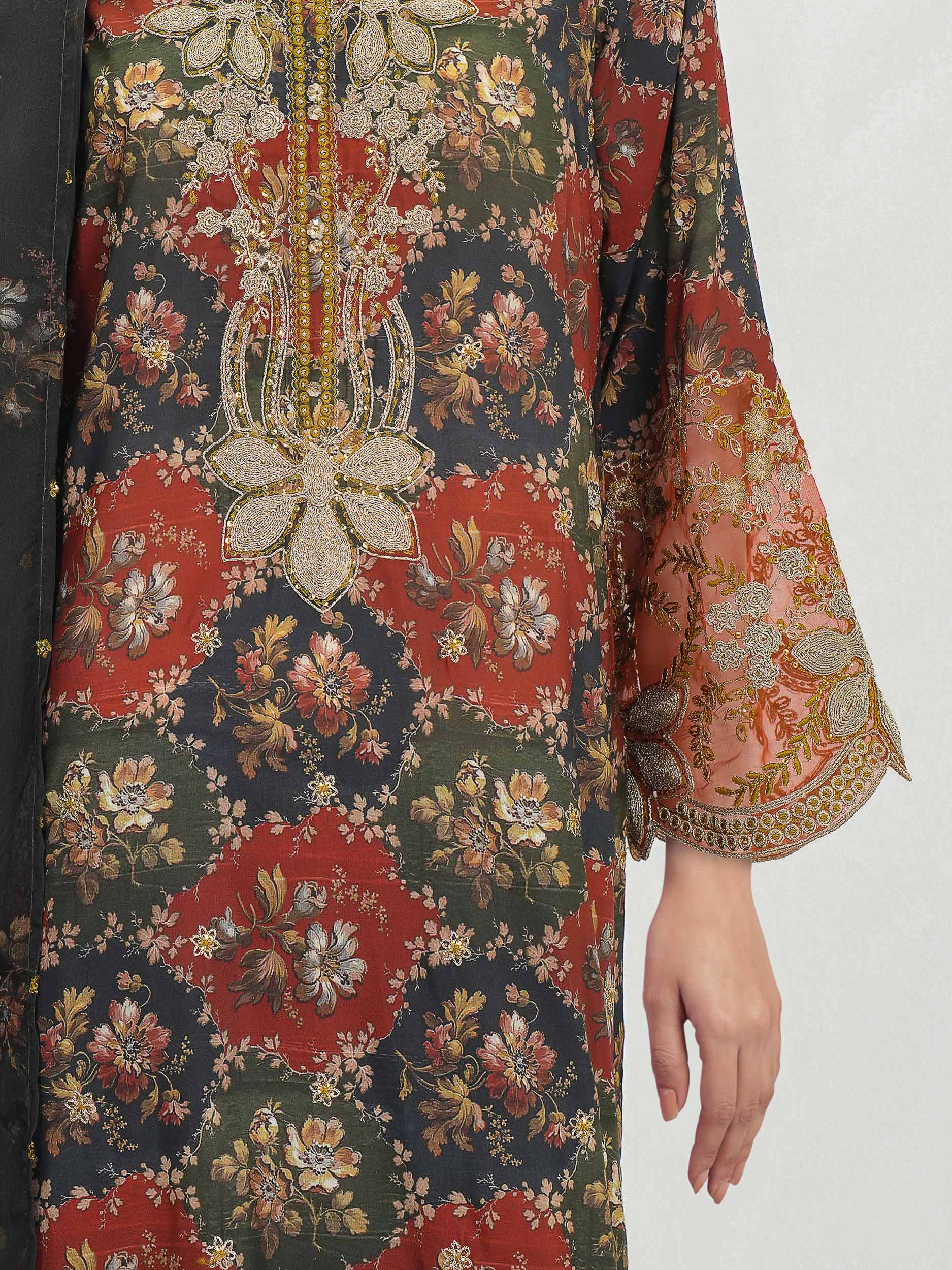 3 Piece Lawn Slub Suit- Embroidered (Unstitched) - Image 6