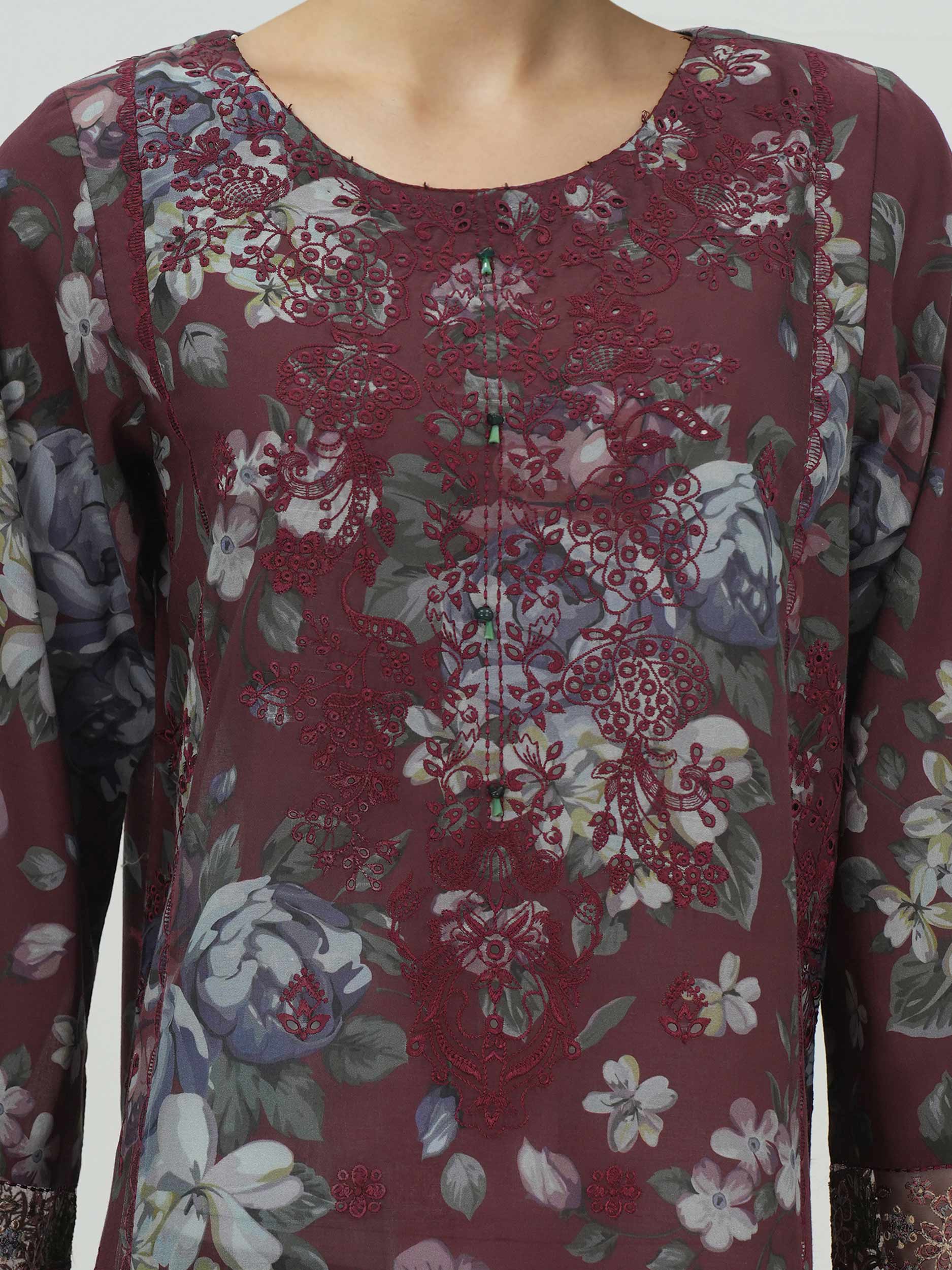 3 Piece Lawn Suit- Embroidered (Unstitched) - Image 4