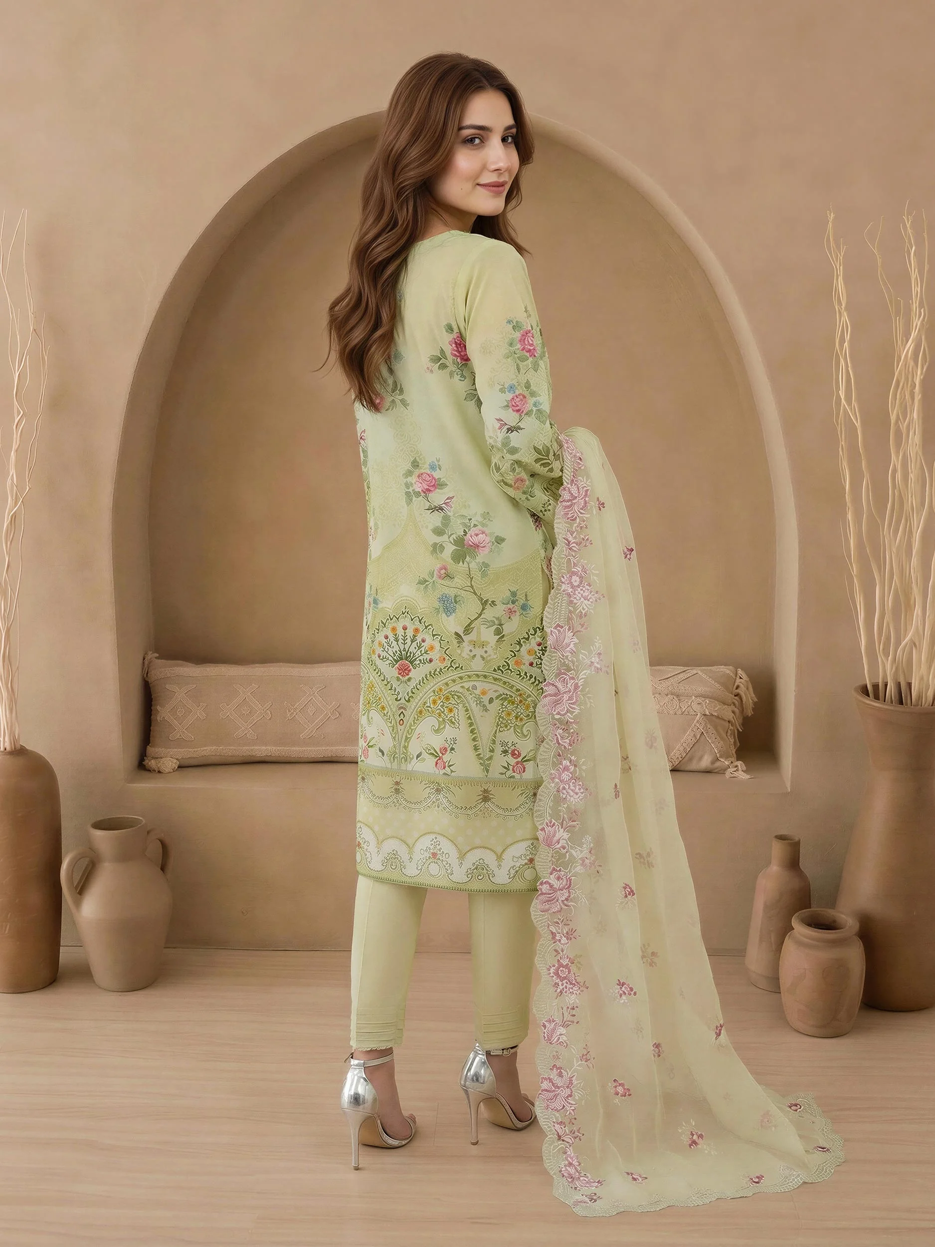 3 Piece Lawn Suit-Embroidered (Unstitched) - Image 3