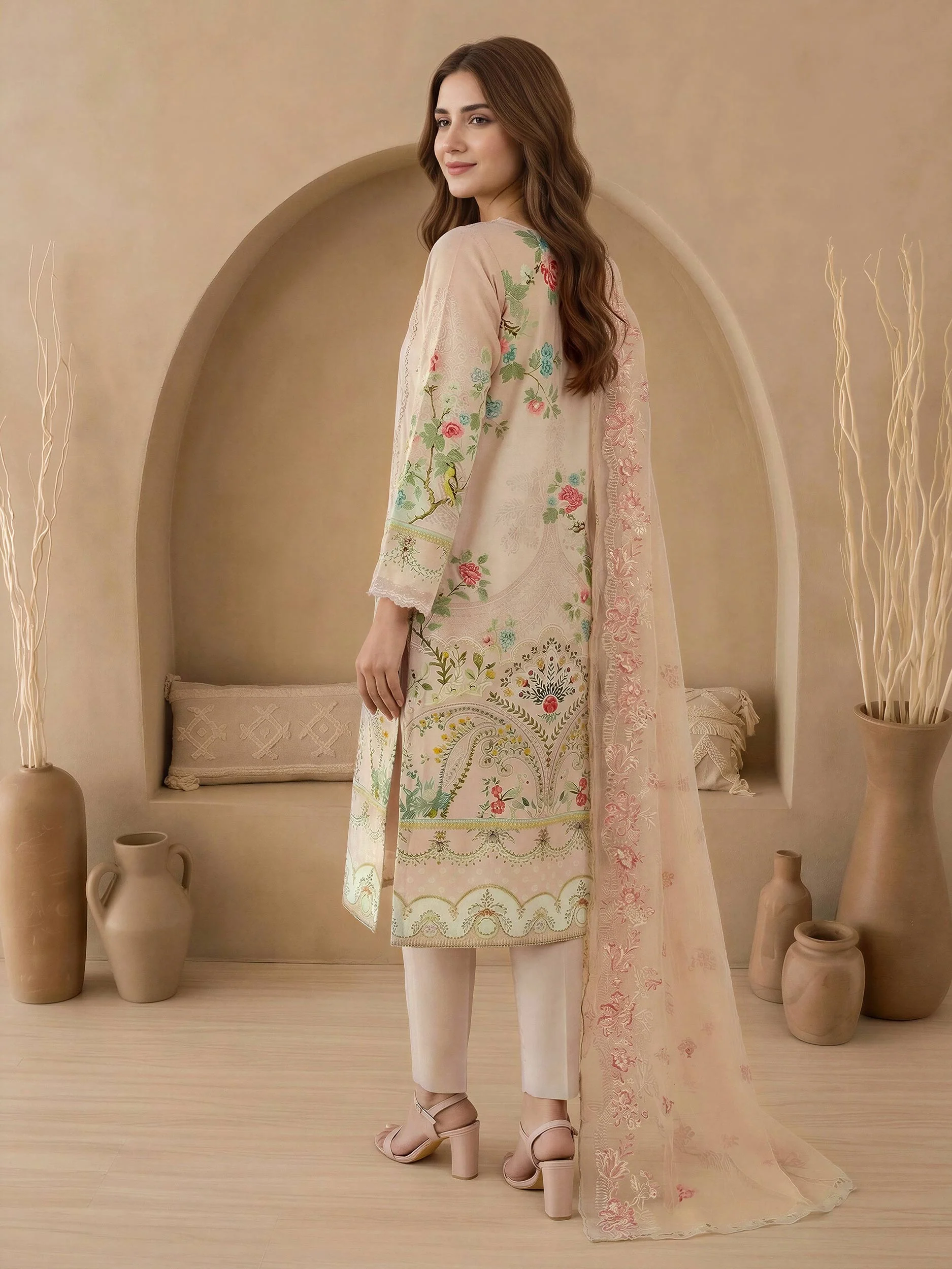 3 Piece Lawn Suit-Embroidered (Unstitched) - Image 3