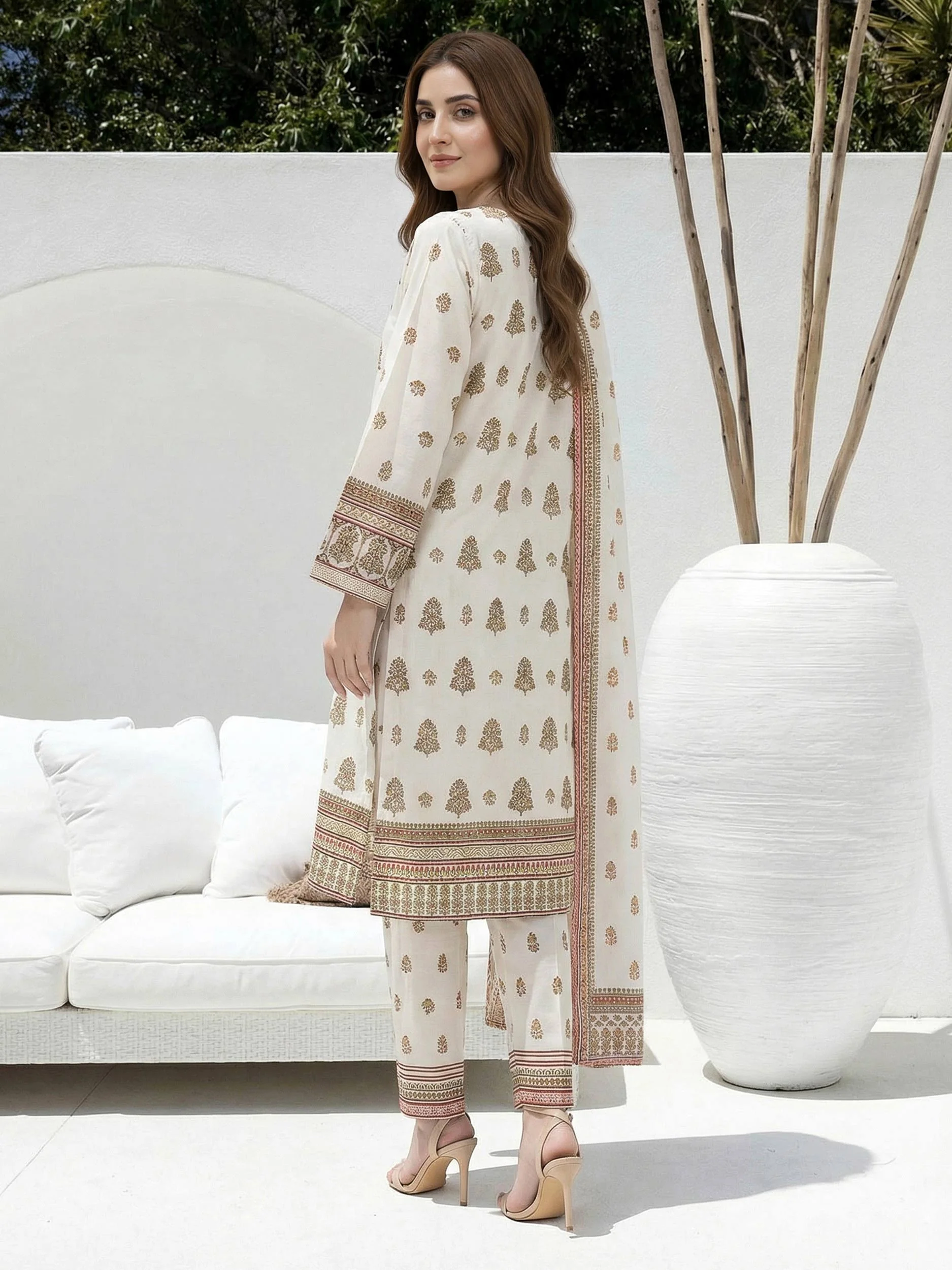 3 Piece Lawn Suit- Embroidered (Unstitched) - Image 2