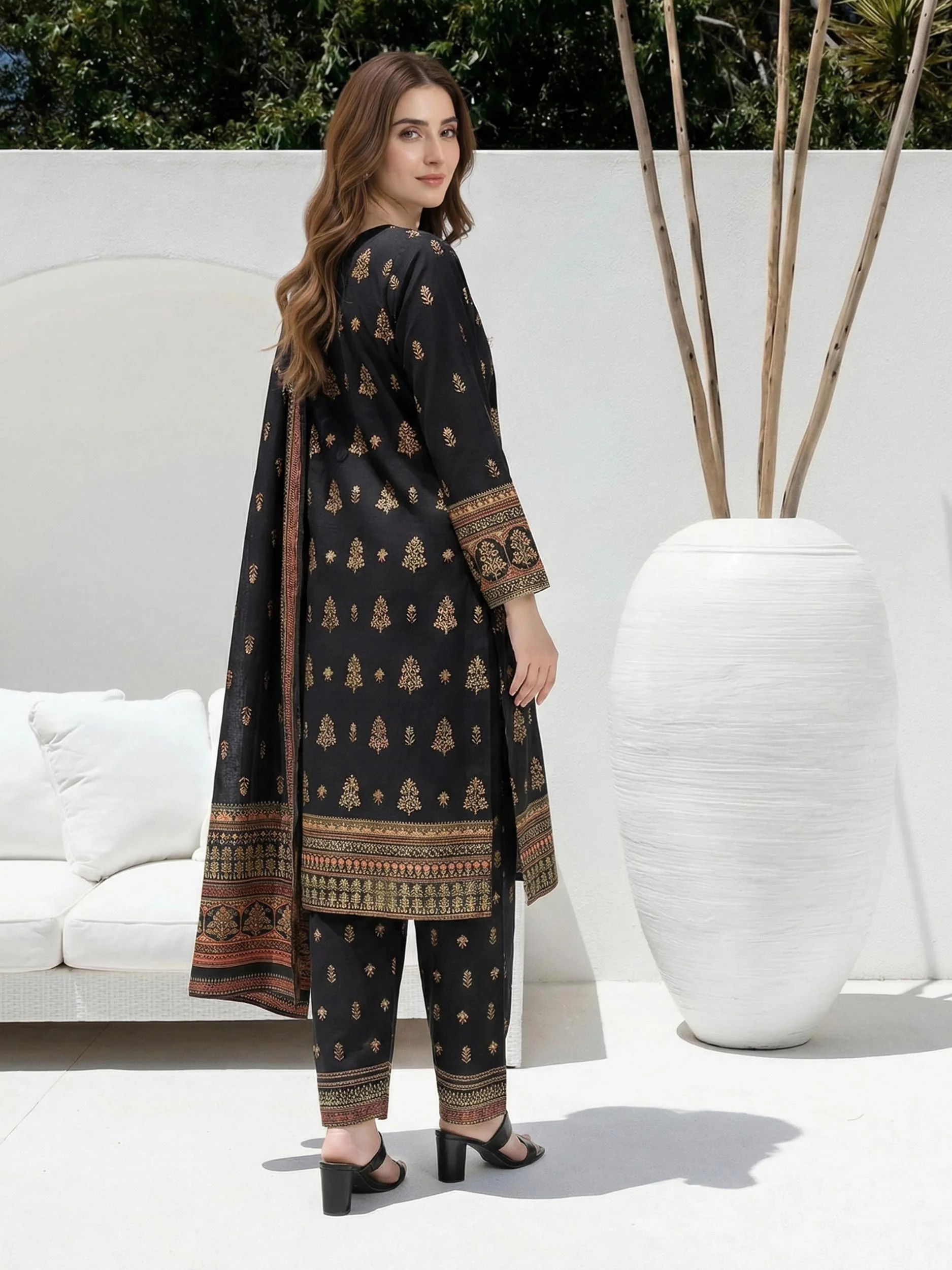 3 Piece Lawn Suit- Embroidered (Unstitched) - Image 3