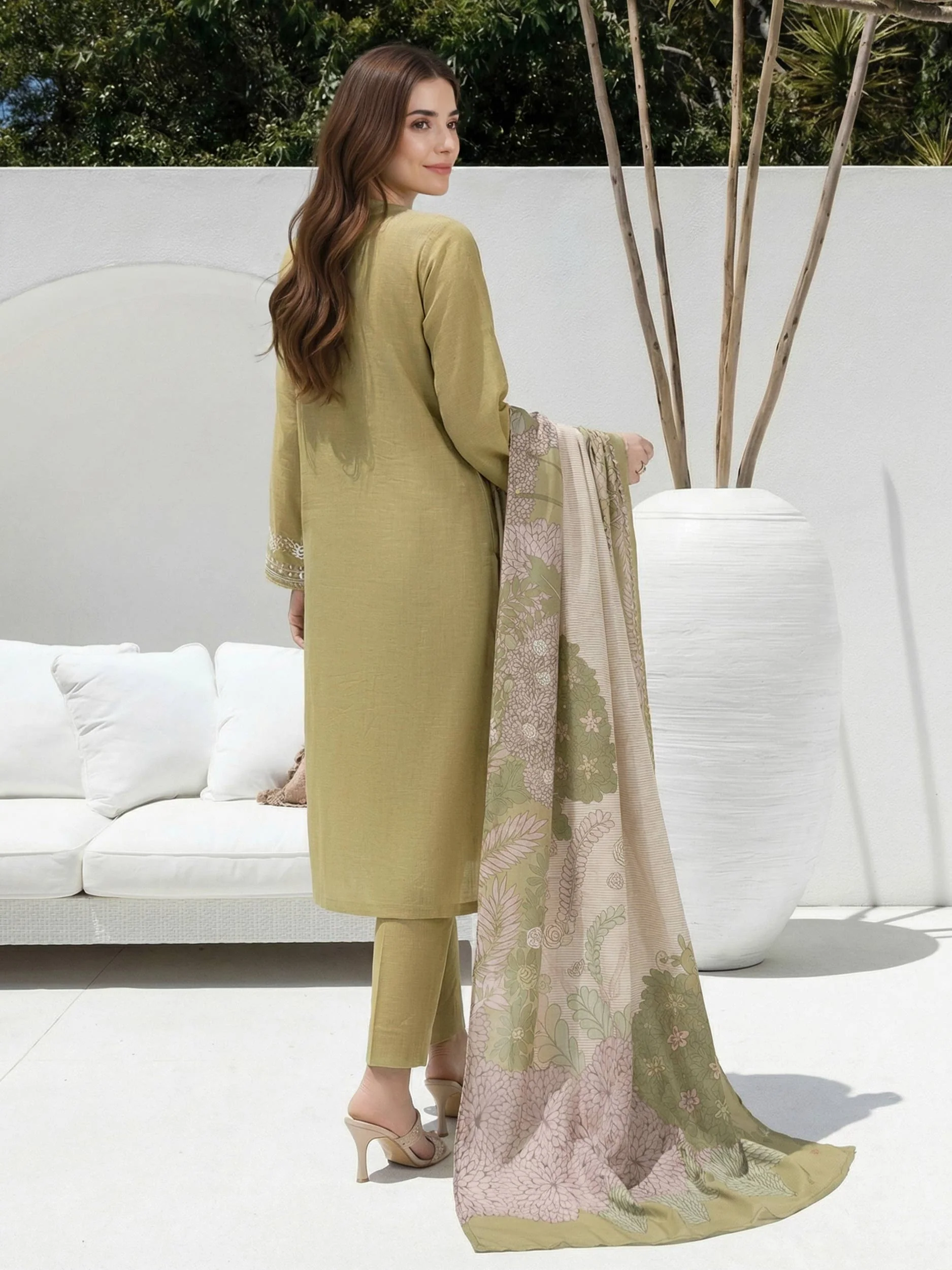 3 Piece Lawn Suit-  Embroidered (Unstitched) - Image 3
