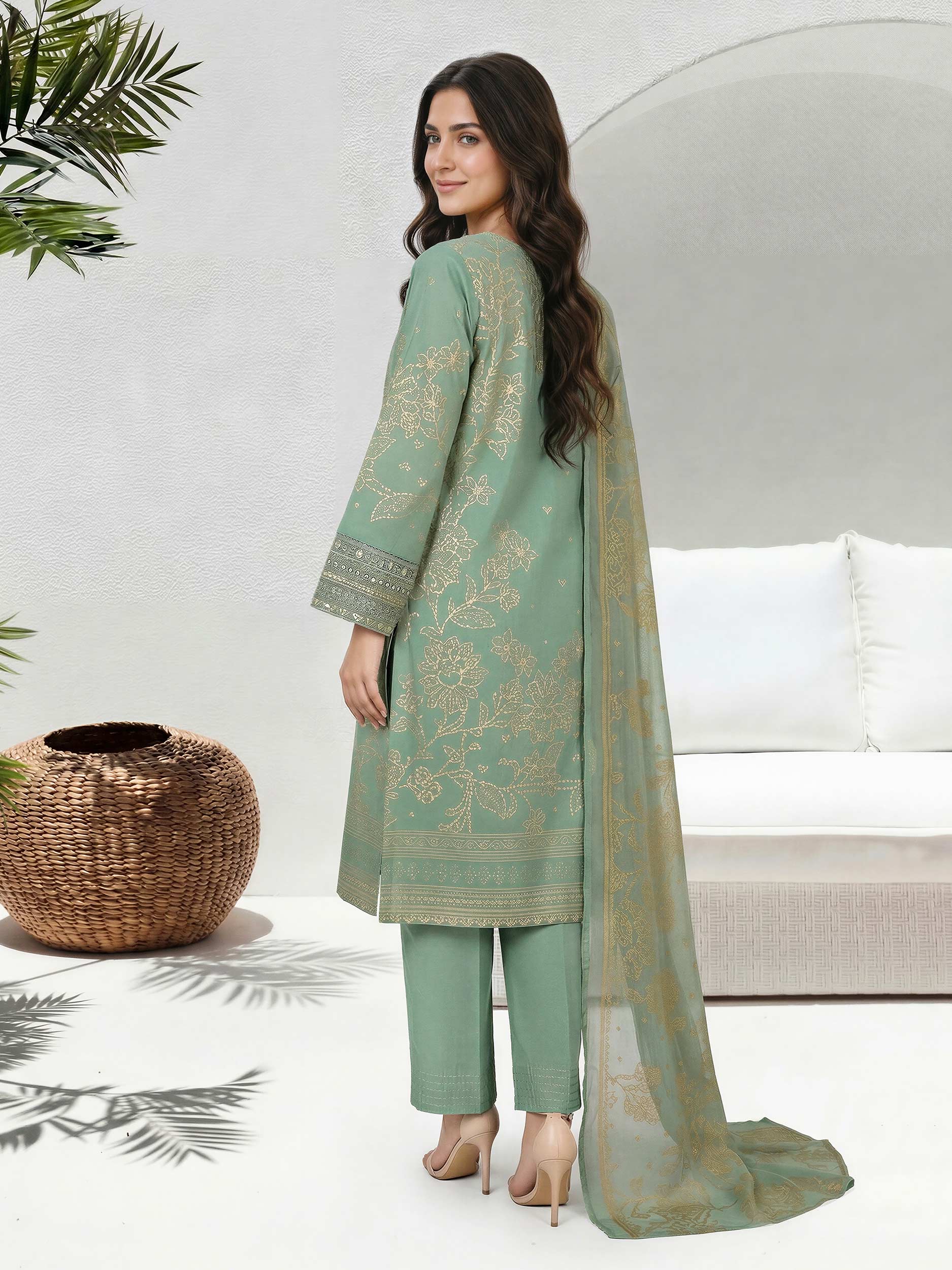 3 Piece Lawn Suit-  Embroidered (Unstitched) - Image 3
